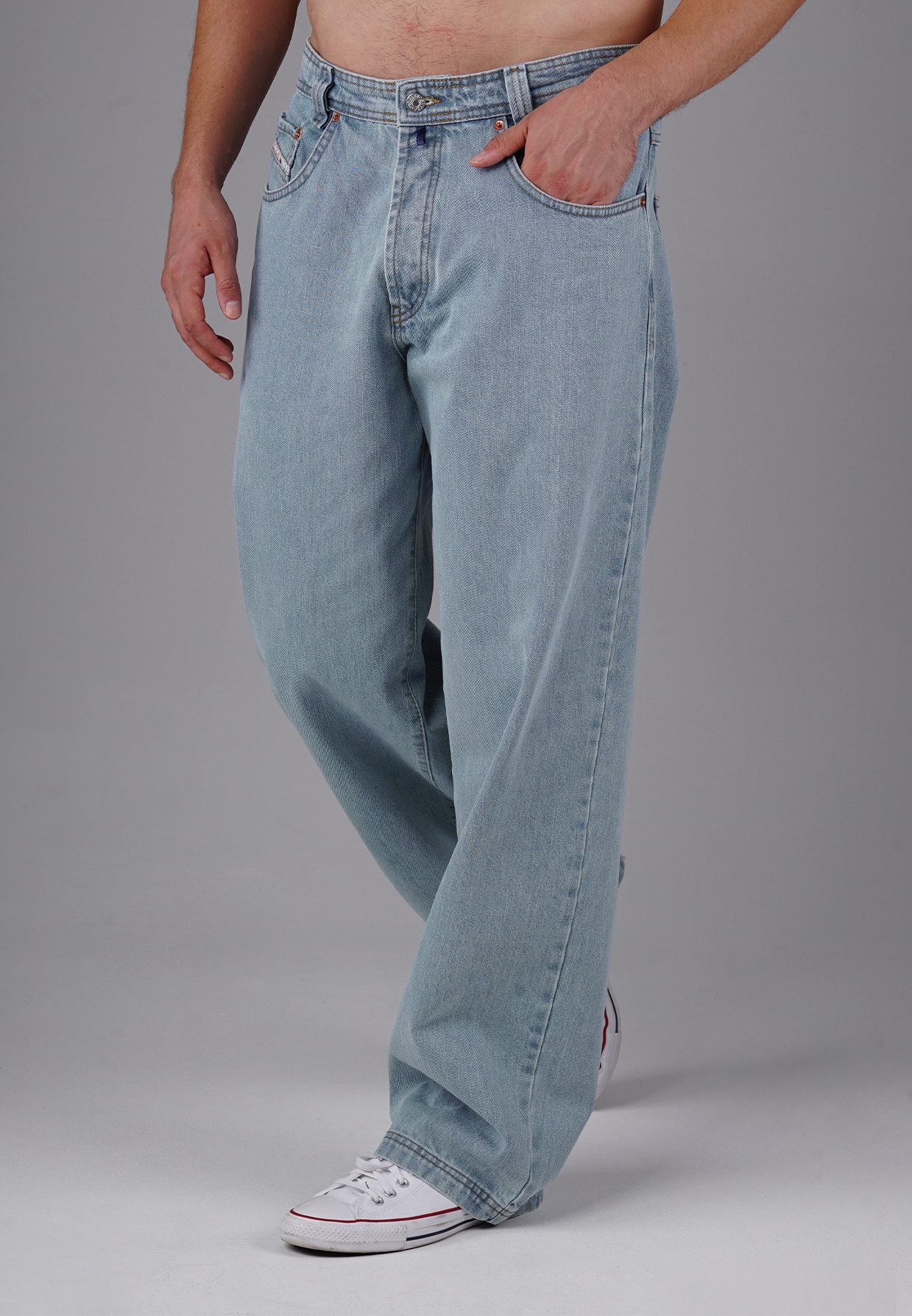 PICALDI Jeans Relax-fit-Jeans Baggy Zicco 474 Salvador - Light Blue Denim mit Straight Leg (1-tlg) Baggy Jeans