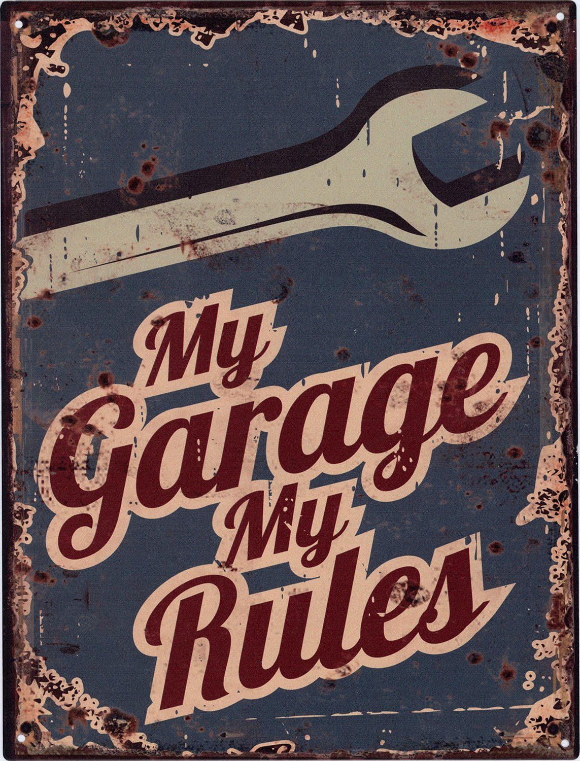 Metallschild Blechschild My Garage My Rules Schlüssel