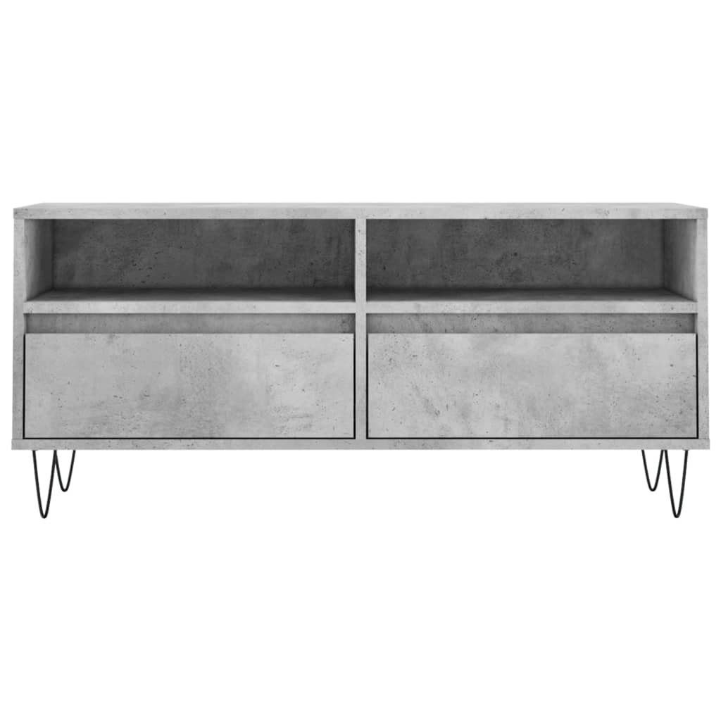 furnicato TV-Schrank Betongrau 100x34,5x44,5 cm Holzwerkstoff