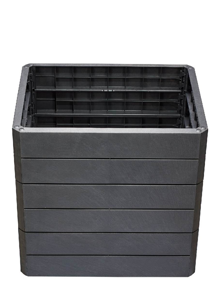 GARANTIA Hochbeet QUADRO M75 Hochbeet für Garten Anthrazit Kunststoff Gemüsebeet, recycelbar, modular konzipiert, kompakt, UV-stabil, langlebig