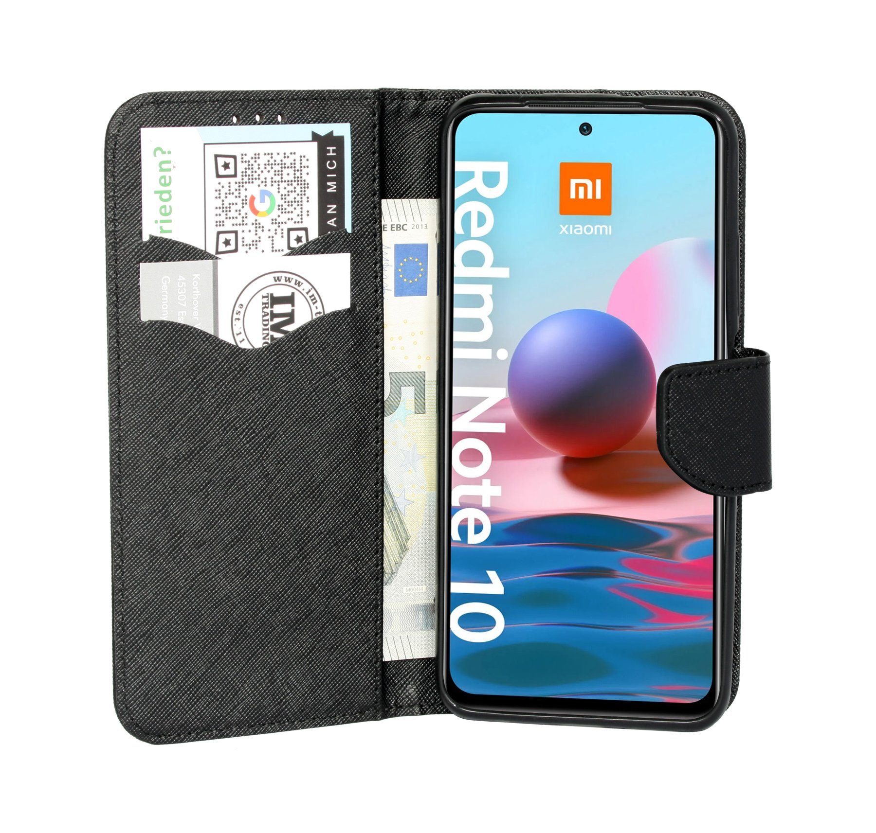 cofi1453 Handyhülle Buch Tasche "Fancy" kompatibel mit XIAOMI REDMI NOTE 10, Schutzhülle