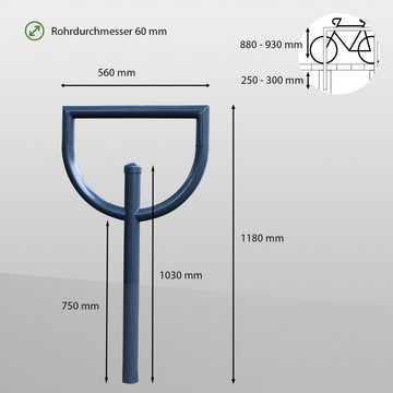 TRUTZHOLM Fahrradständer Fahrradanlehnbügel 118x56cm aus Stahl zum Einbetonieren Anthrazit
