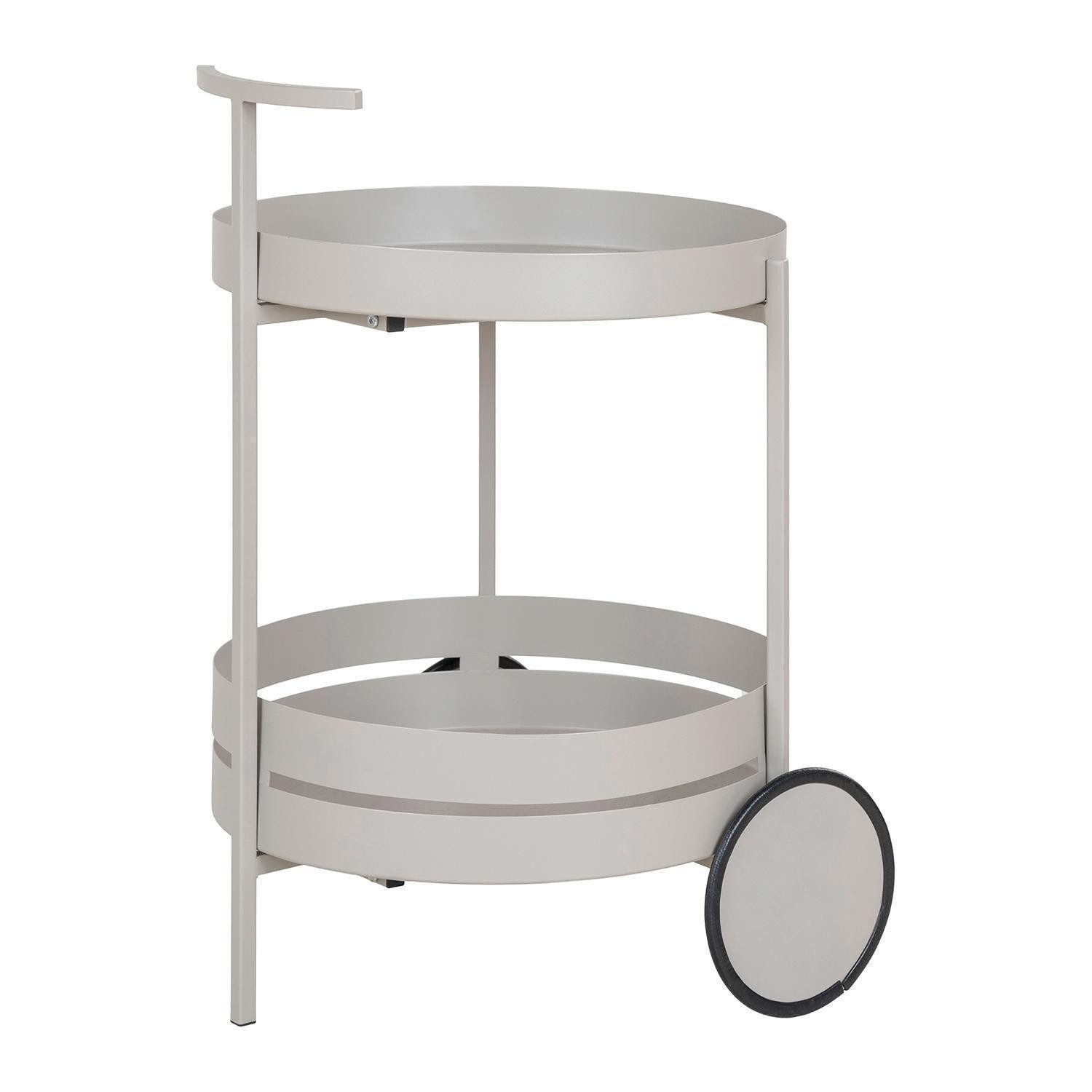 House Nordic Beistellwagen BEJA BAR, Grau, Stahl, mit 2 Rollen, B 50 x H 61 x T 40 cm