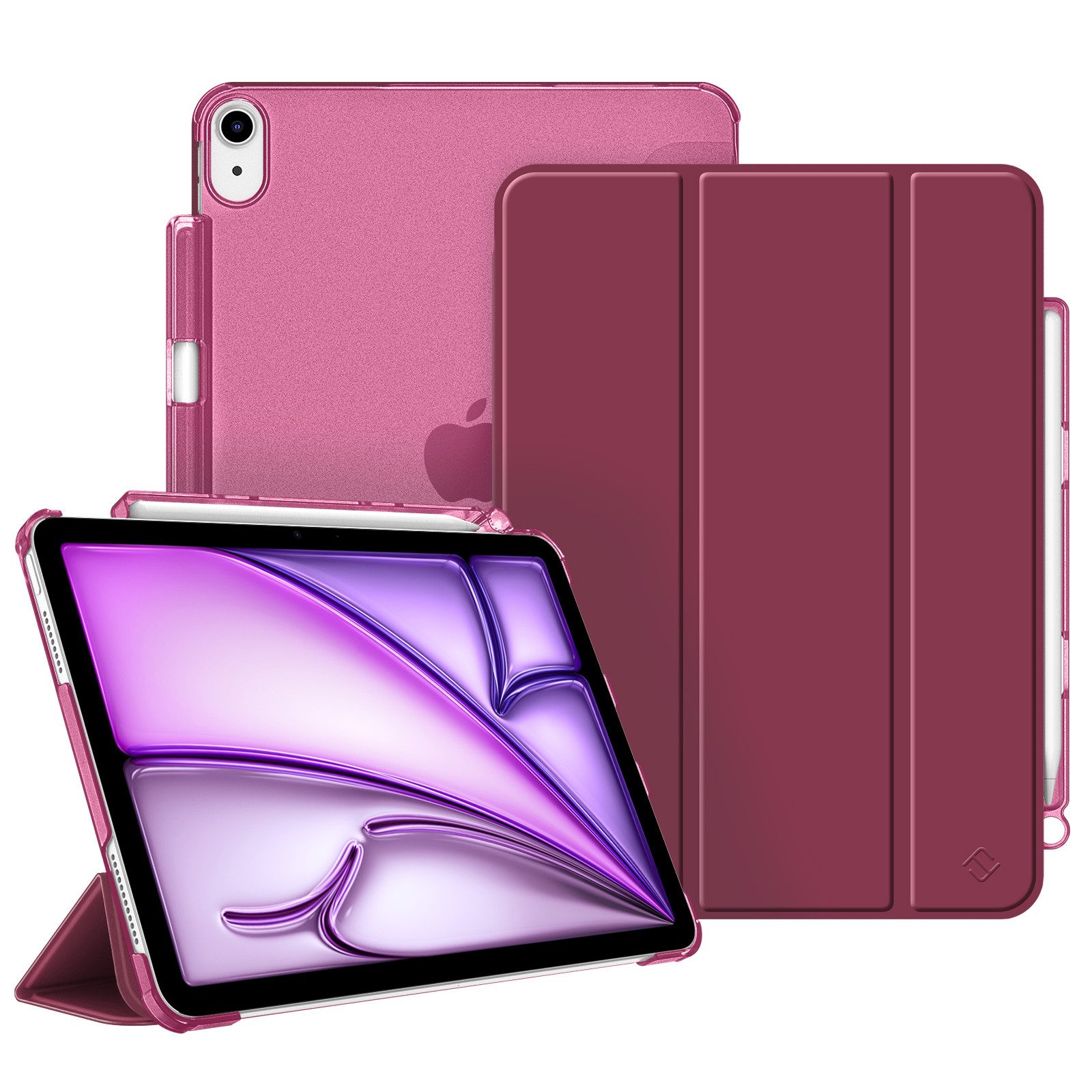 Fintie Tablet-Hülle für iPad Air 11'' M4/M3/M2(2026/2025/2024), iPad Air 5/4 Gen 2022/2020 10.9 Zoll, mit Stifthalter, ultradünne leichte Hülle mit transparenter Rückseite