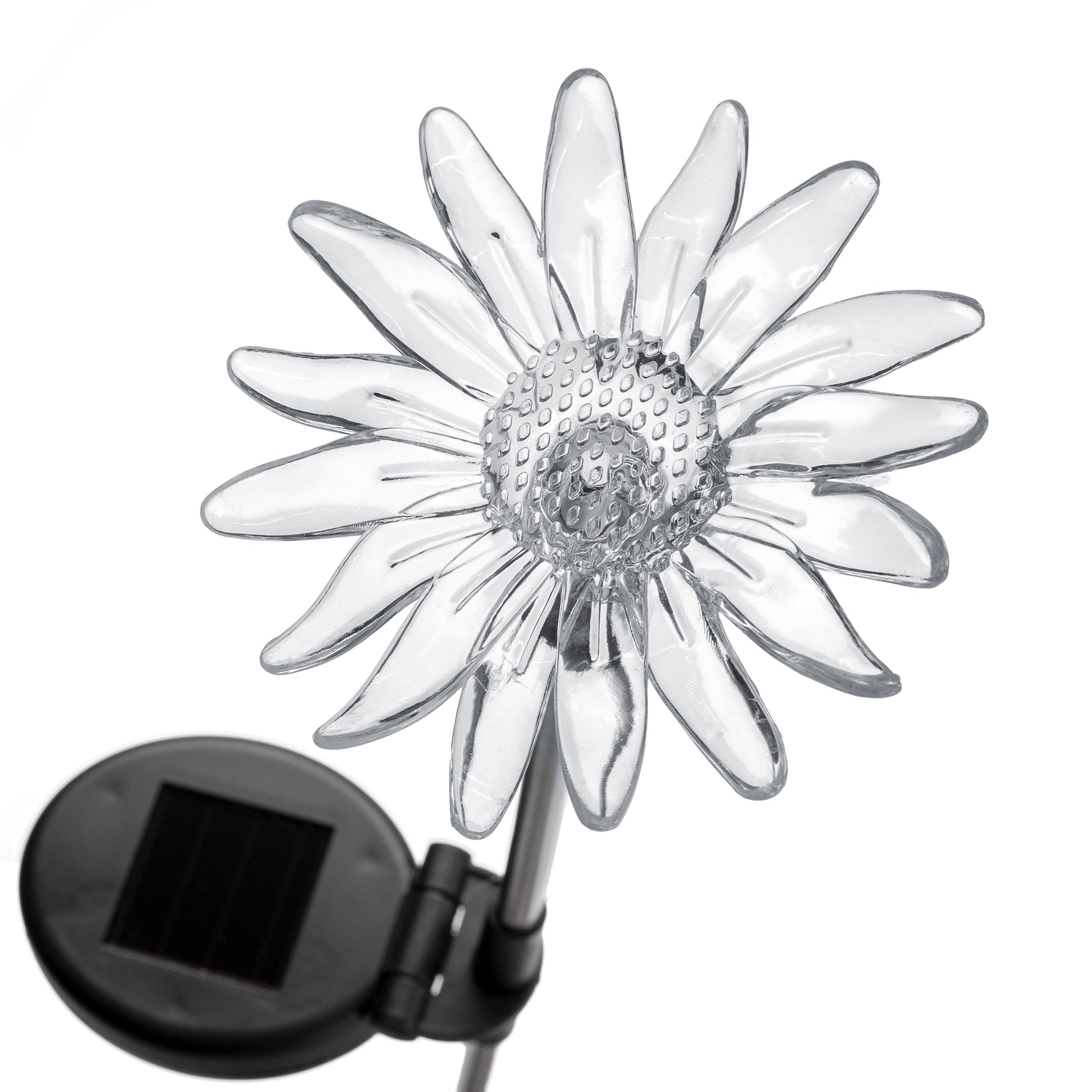 BONETTI LED Solarleuchte 4er Set Solar Gartenstecker, 4 Motive: Schmetterling, Libelle, Blume, Kolibri