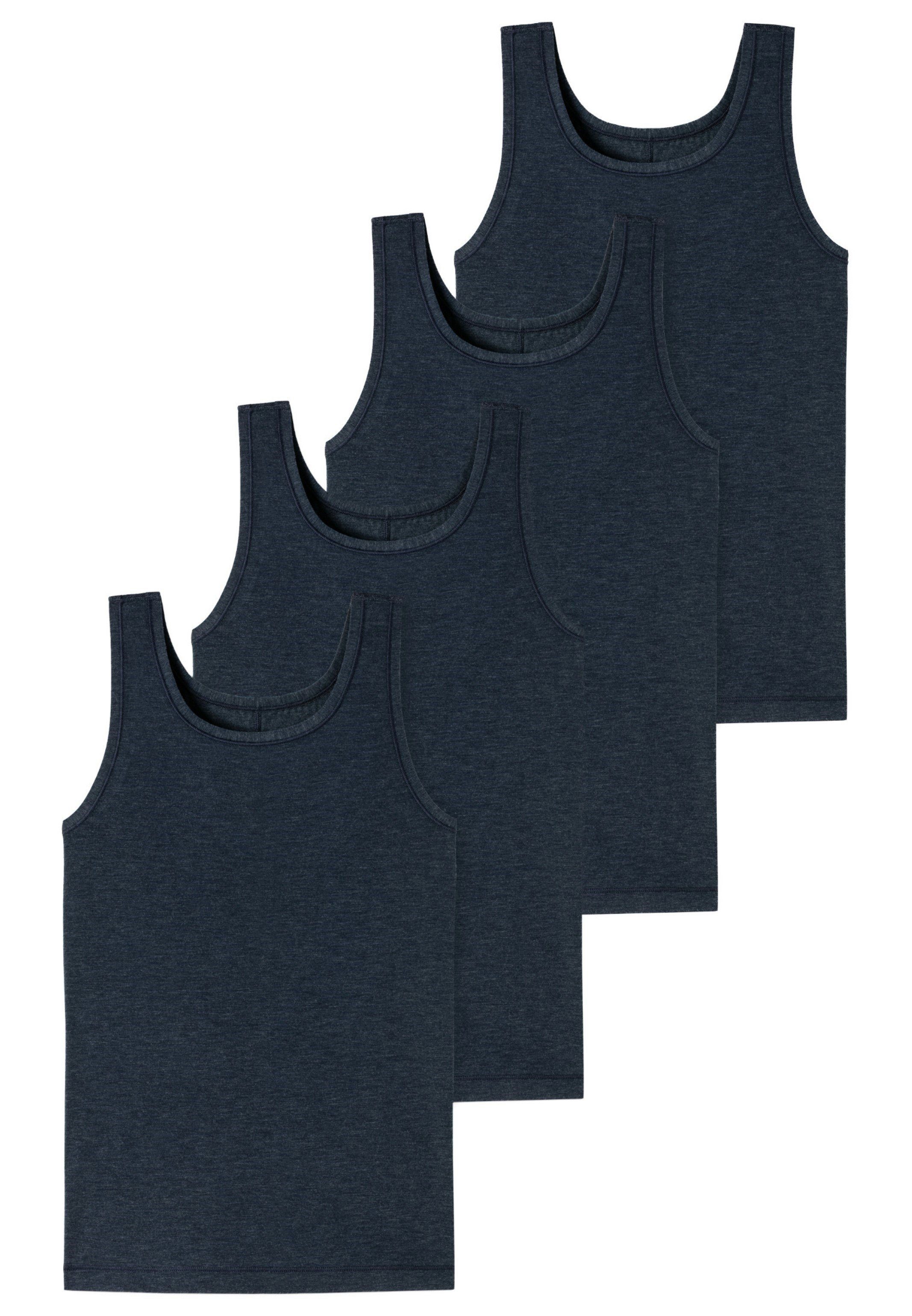 Schiesser Unterhemd 4er Pack Teens Boys Personal Fit (Spar-Set, 4-St) Unterhemd / Tanktop - Nachtblau | Unterhemden