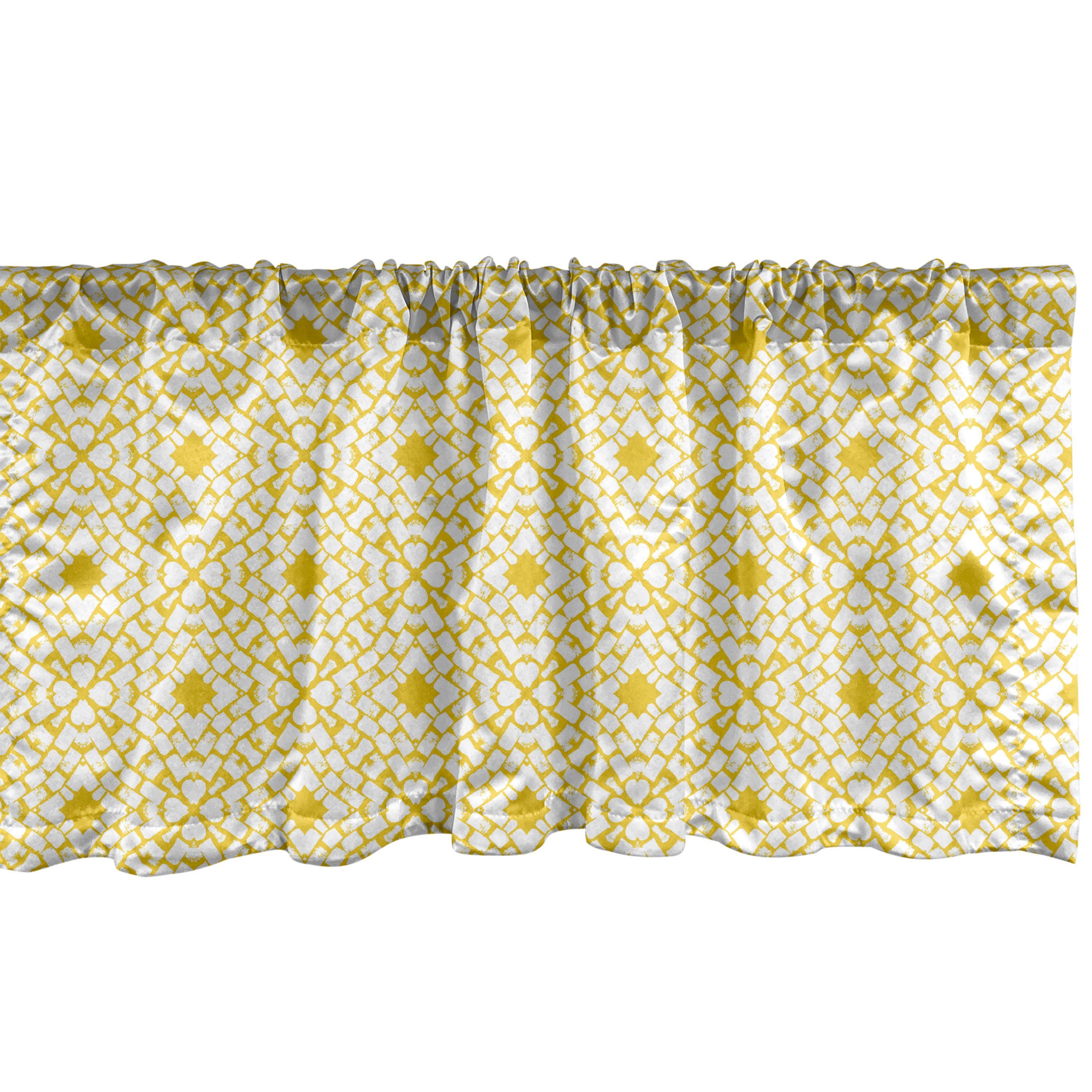 Scheibengardine Vorhang Volant für Küche Schlafzimmer Dekor mit Stangentasche, Abakuhaus, Microfaser, Art Deco Brick Printed Texture