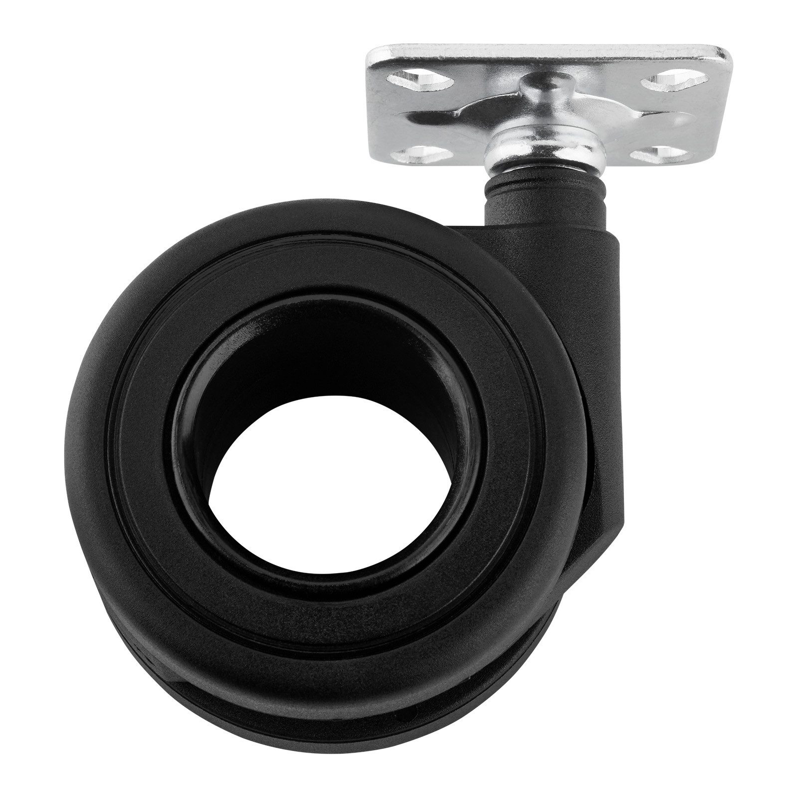 SO-TECH® Möbelrolle Lenkrollen KÖLN Ø 65 mm belastbar bis 60 kg / St., (4-St), schwarz, ohne Bremse (Feststeller), inkl. Schrauben