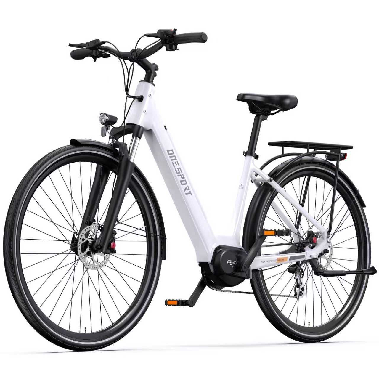 Onesport E-Bike Cityrad OT07 Damen und Herren 27,5 Zoll 504Wh 14Ah Elektrofahrrad Pedelec, Shimano, Kettenschaltung, Mittelmotor, 504 Wh, E-Citybike mit 504Wh abnehmbarer Akku, 250W Mittelmotor