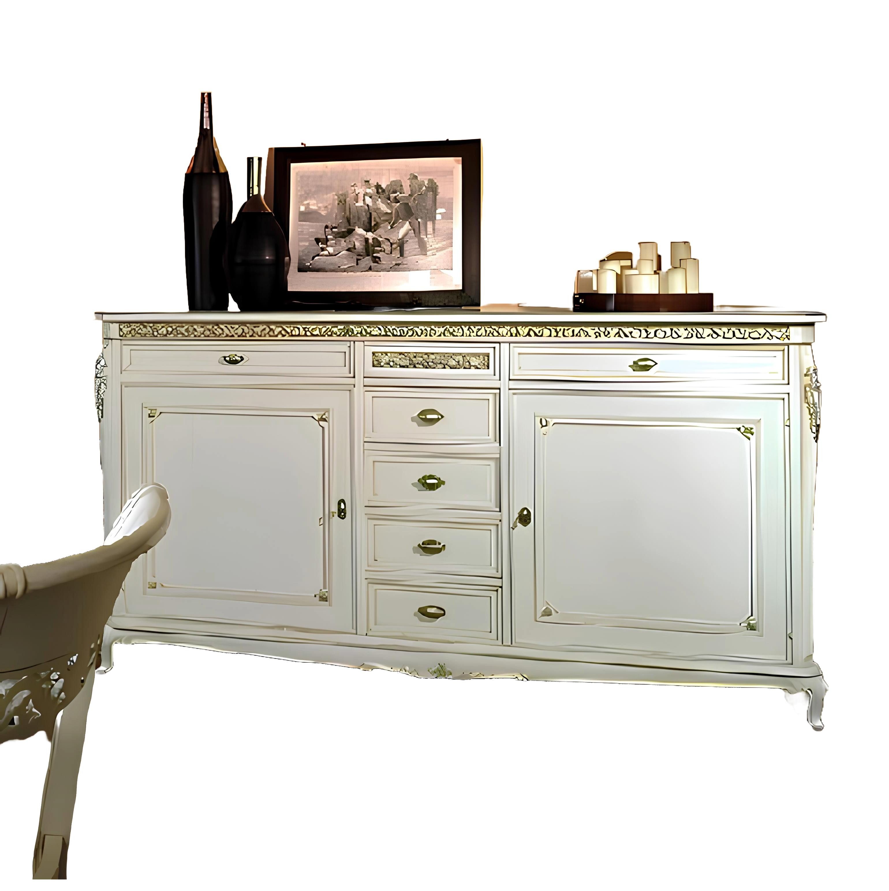 Xlmoebel Sideboard Holz Low Board mit elegantem Design und Stauraum für Dekorationen (Sideboard, 1 St., Sideboard), Hergestellt in Europa