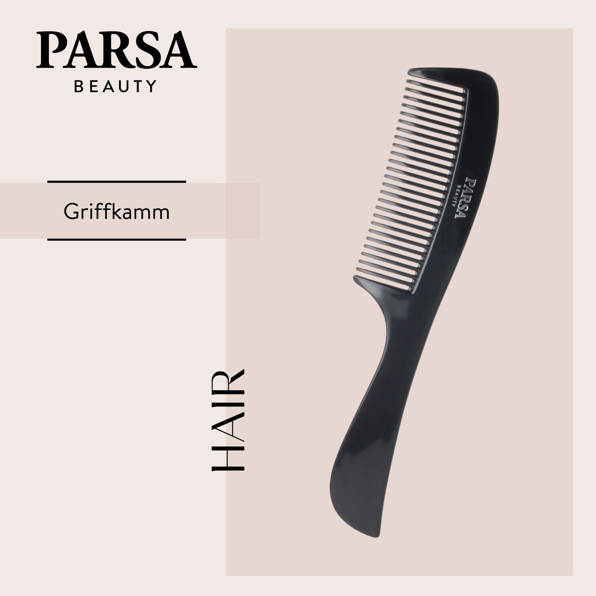 PARSA Beauty Griffkamm PARSA Beauty ESSENTIAL Griffkamm Haarstyling Kamm Friseurkamm schwarz