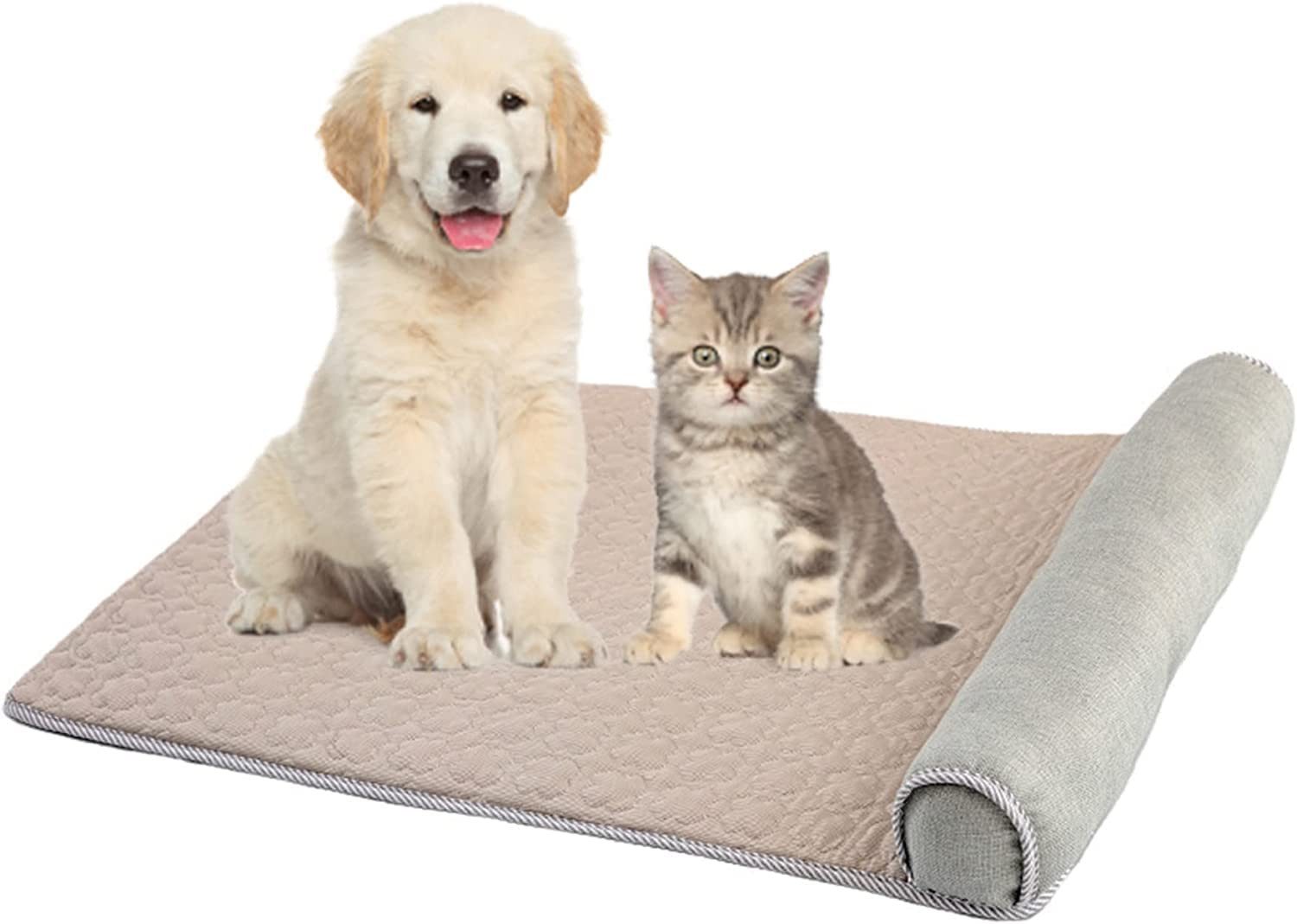 Ledander Hundematte Kühlmatte Hunde Ergonomisch mit Rand, Hundebett Selbstkühlend, Kühldecke Hunde Welpen Katze Kühlmatte, Drinnen Draußen