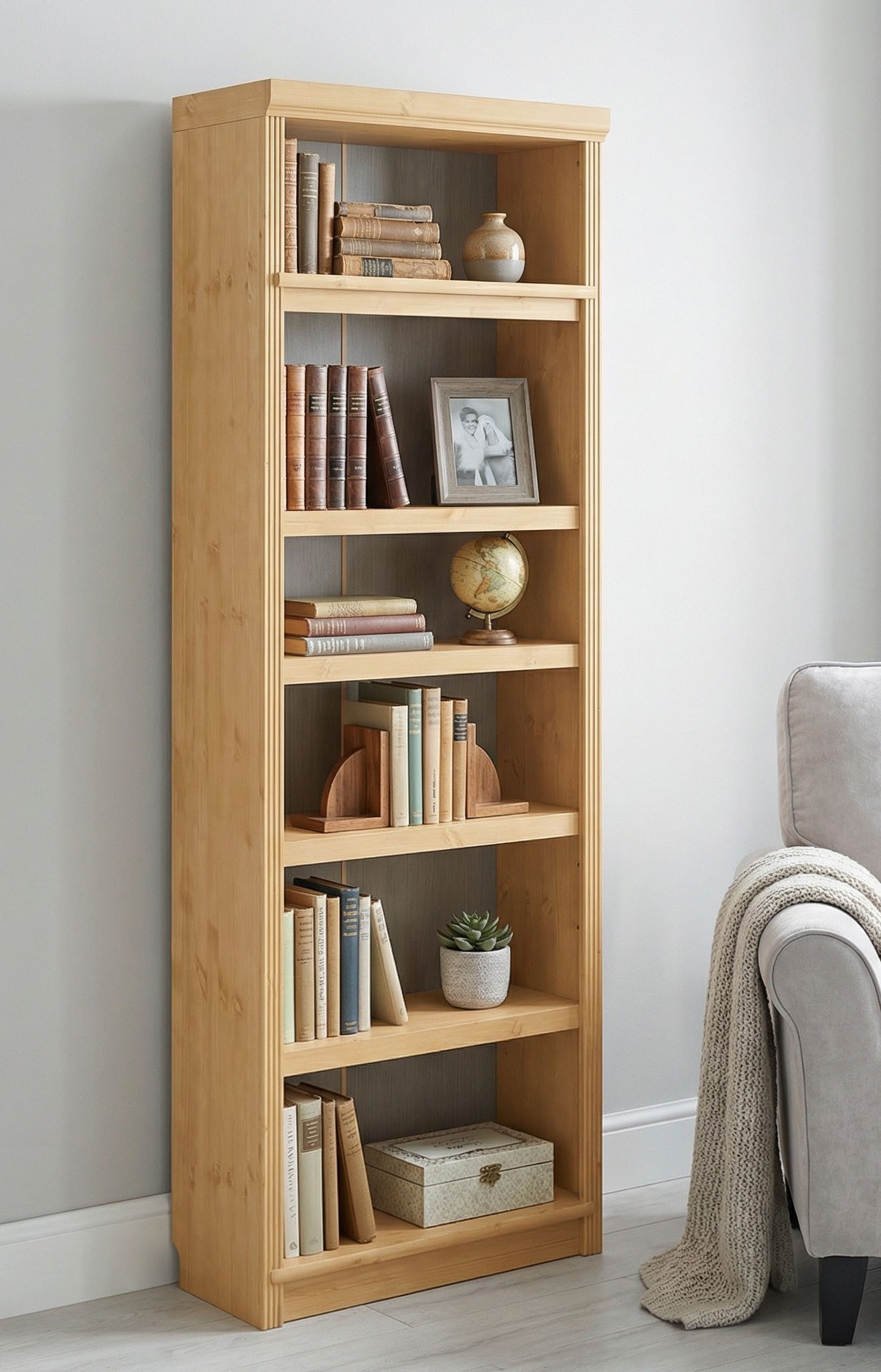 OTTO home Bücherregal Soeren Regal B/T/H: 80/33,5/220 cm, mit 6 Fächern, massive Kiefer, FSC®-zertifizier