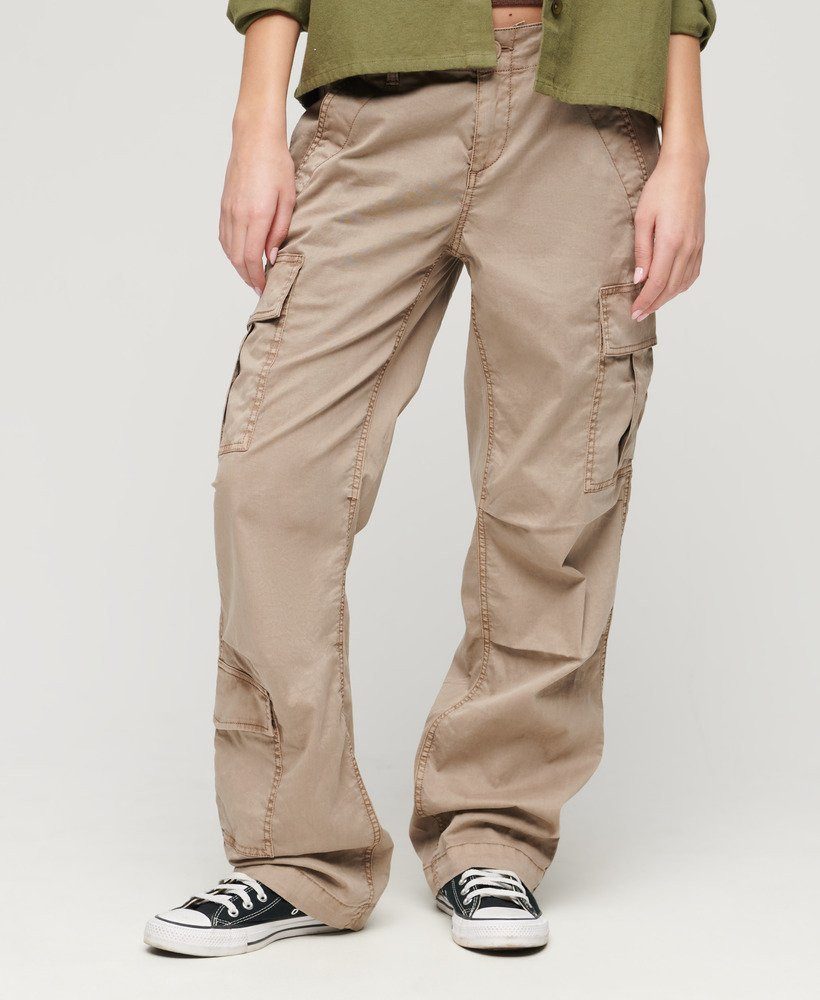 Superdry Cargohose LOW RISE STRAIGHT CARGO PANT Deep Beige