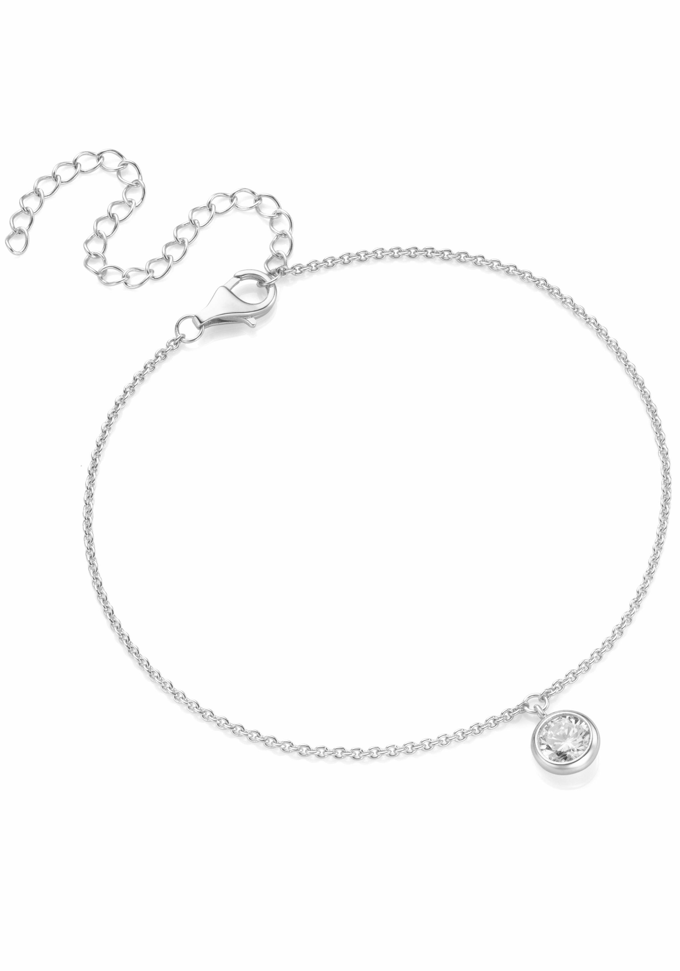 Fußkette mit Anhänger Schmuck Geschenk Silber 925 Körperschmuck Ankerkette Anhänger Solitär