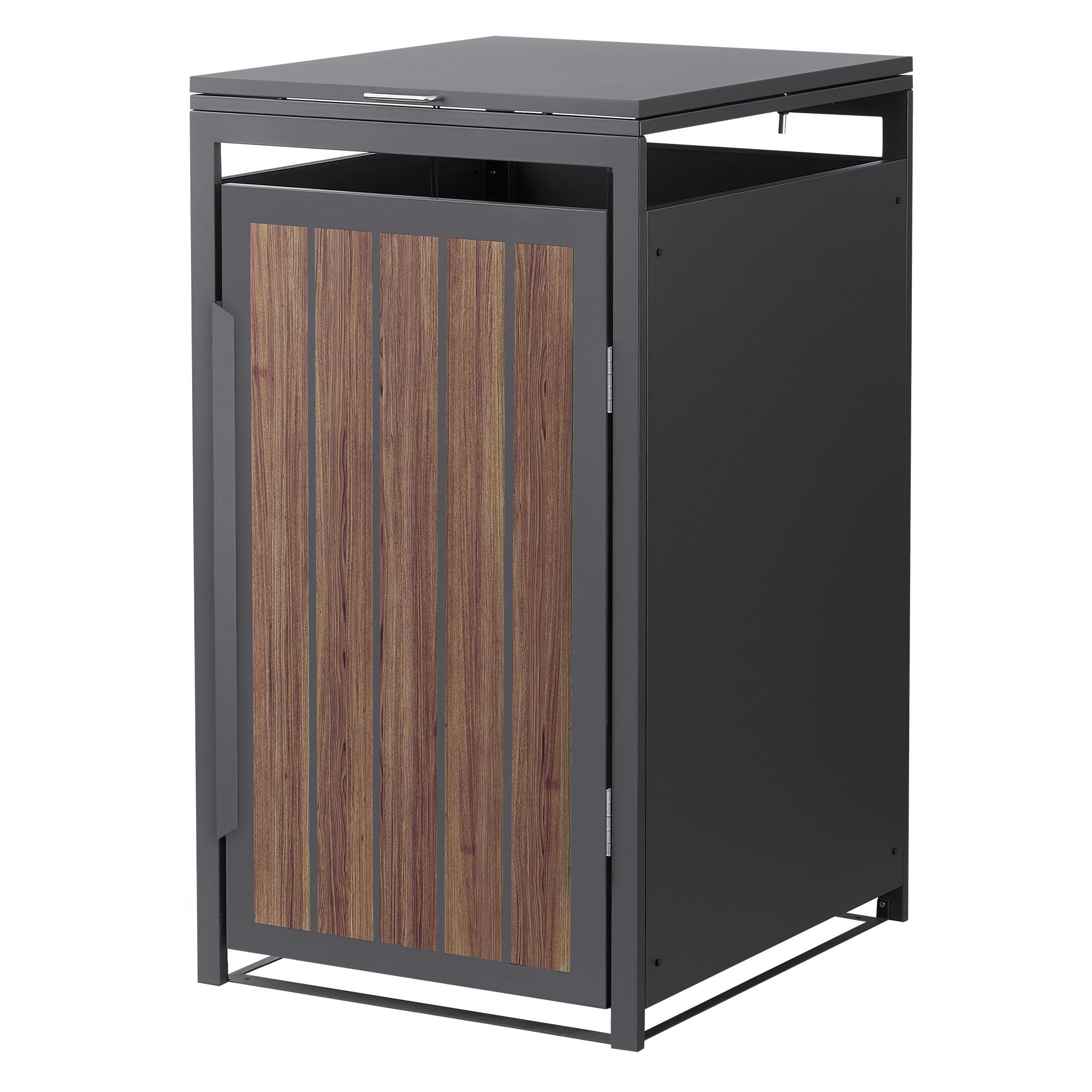 ML-DESIGN Mülltonnenbox Müllbox aus Stahl wetterfeste Mülltonnen Verkleidung Mülltonnengarage, Mülltonnencontainer mit Klappdeckel/Tür für 1 Tonne 120 oder 240 Liter