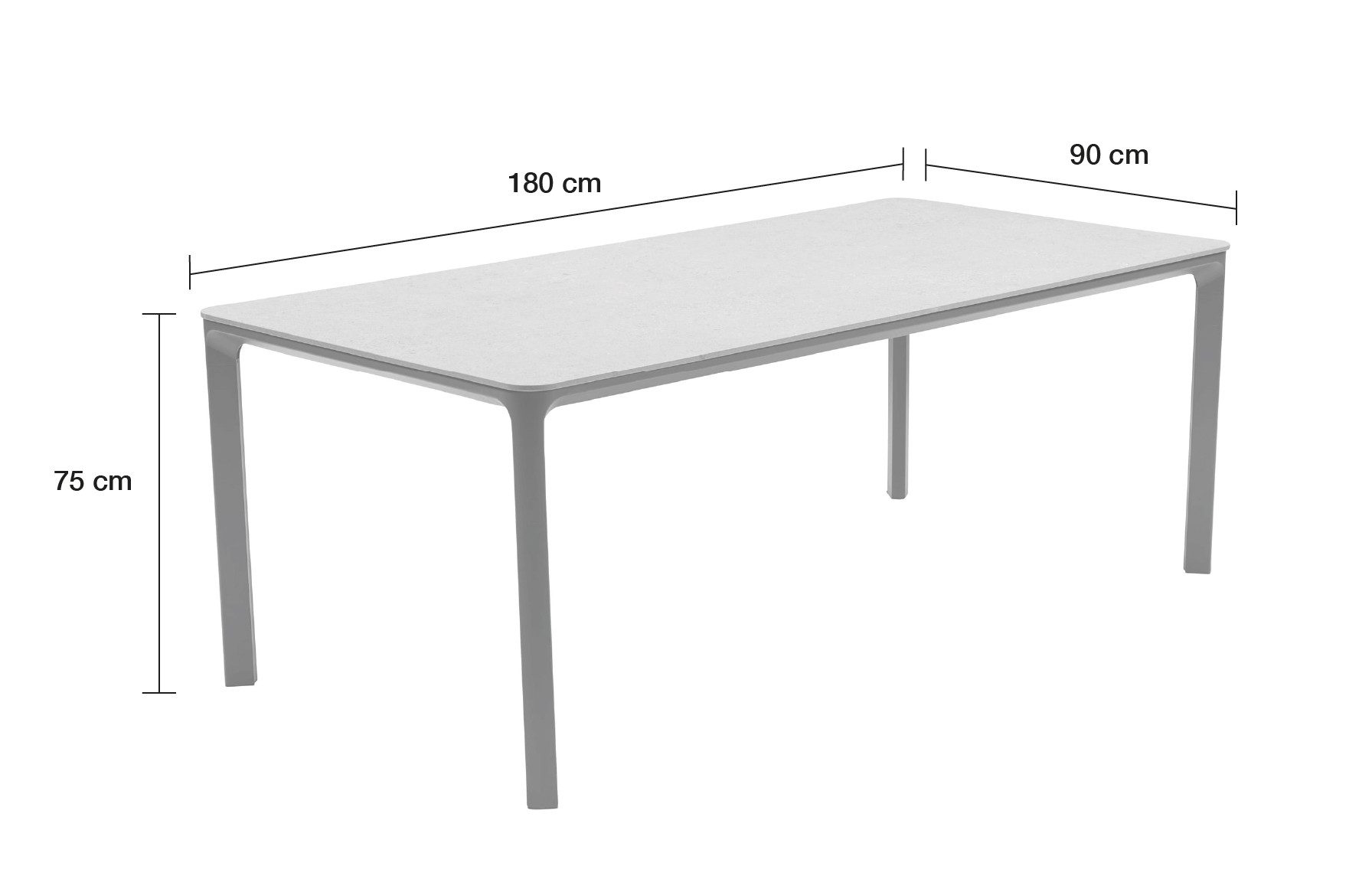 LC Garden Gartentisch Gartentisch »Stilo« Outdoortisch Sintered Stone Keramik Steingrau