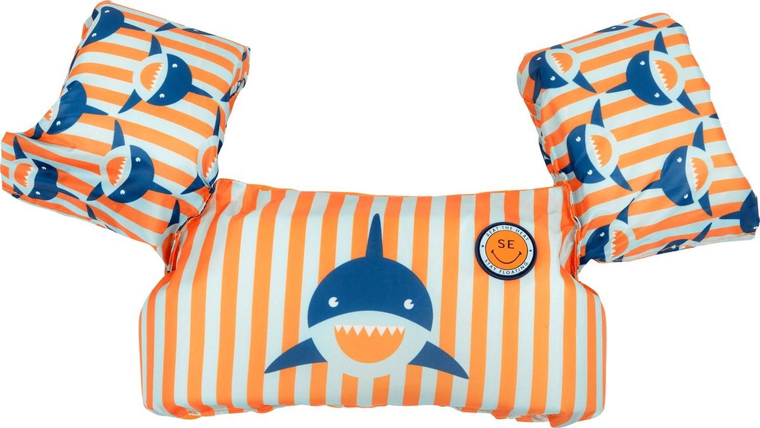 Swim Essentials Schwimmflügel Puddle Jumper Orange Blau Hai 2-6 Jahre 55 x 32 x 13 cm, Schwimmflügel Schwimmhilfe Schwimmweste