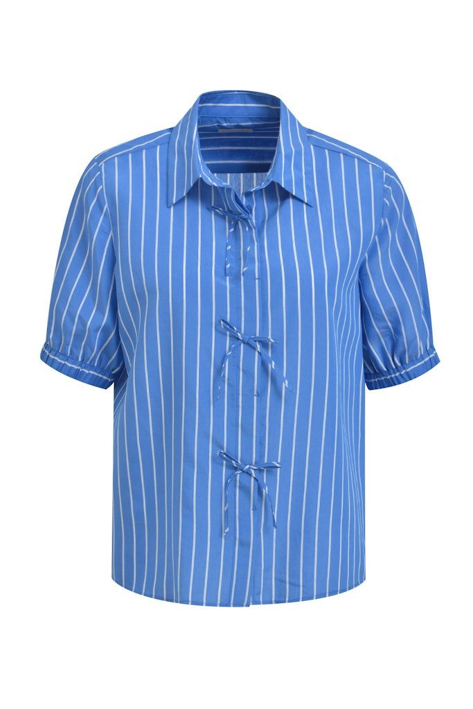 Milano Italy Blusentop SHIRT BLOUSE W/ BOW PLACKET, 1/2 SL