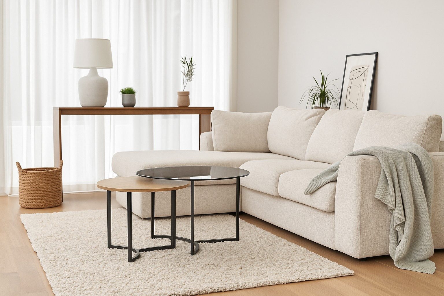 Couchtisch 2tlg. Tischset Durchmesser 80 cm und 60 cm