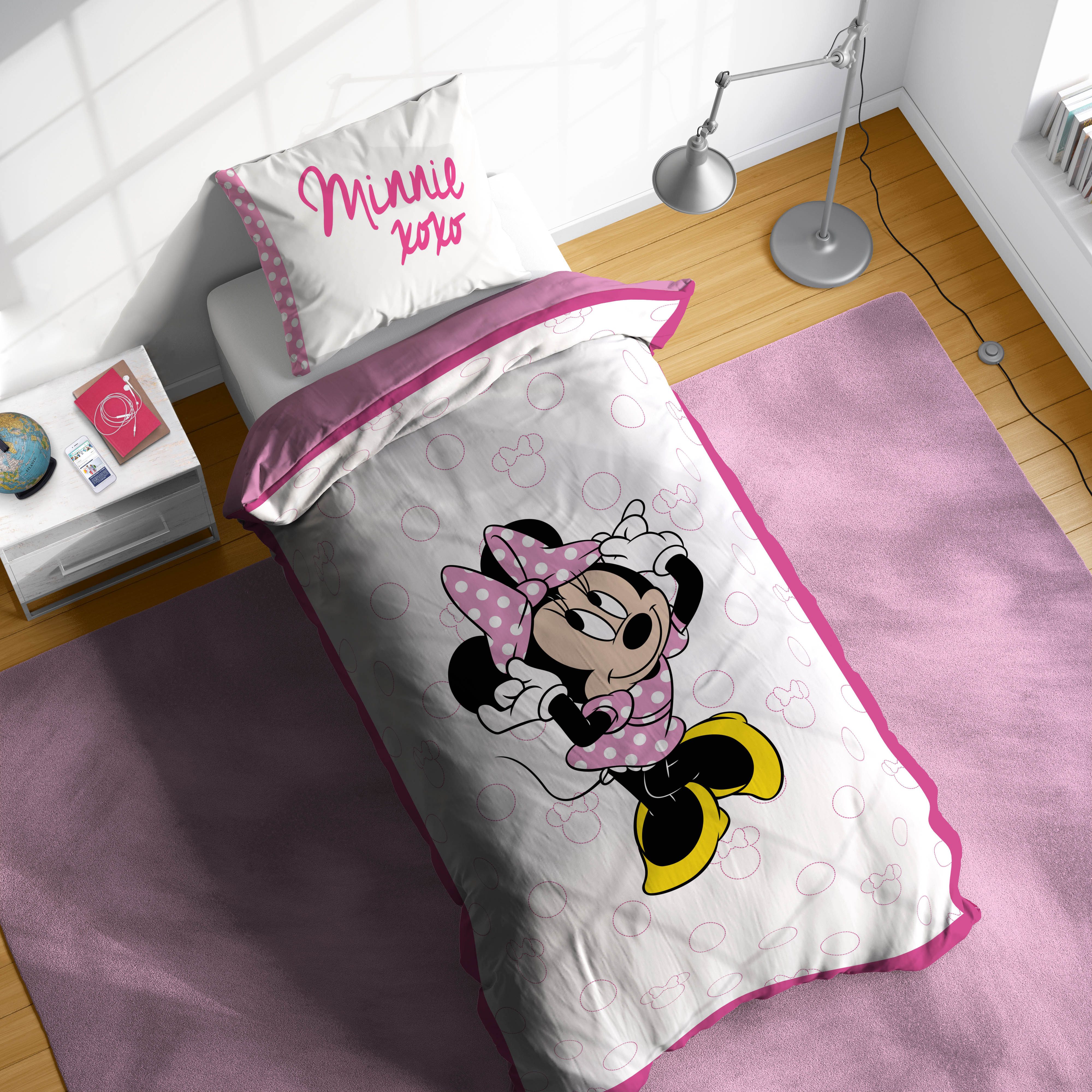 Disney Kinderbettwäsche Disney Minnie Mouse XOXO, Linon, 2 teilig, 100% Baumwolle – Bild 2 von 5