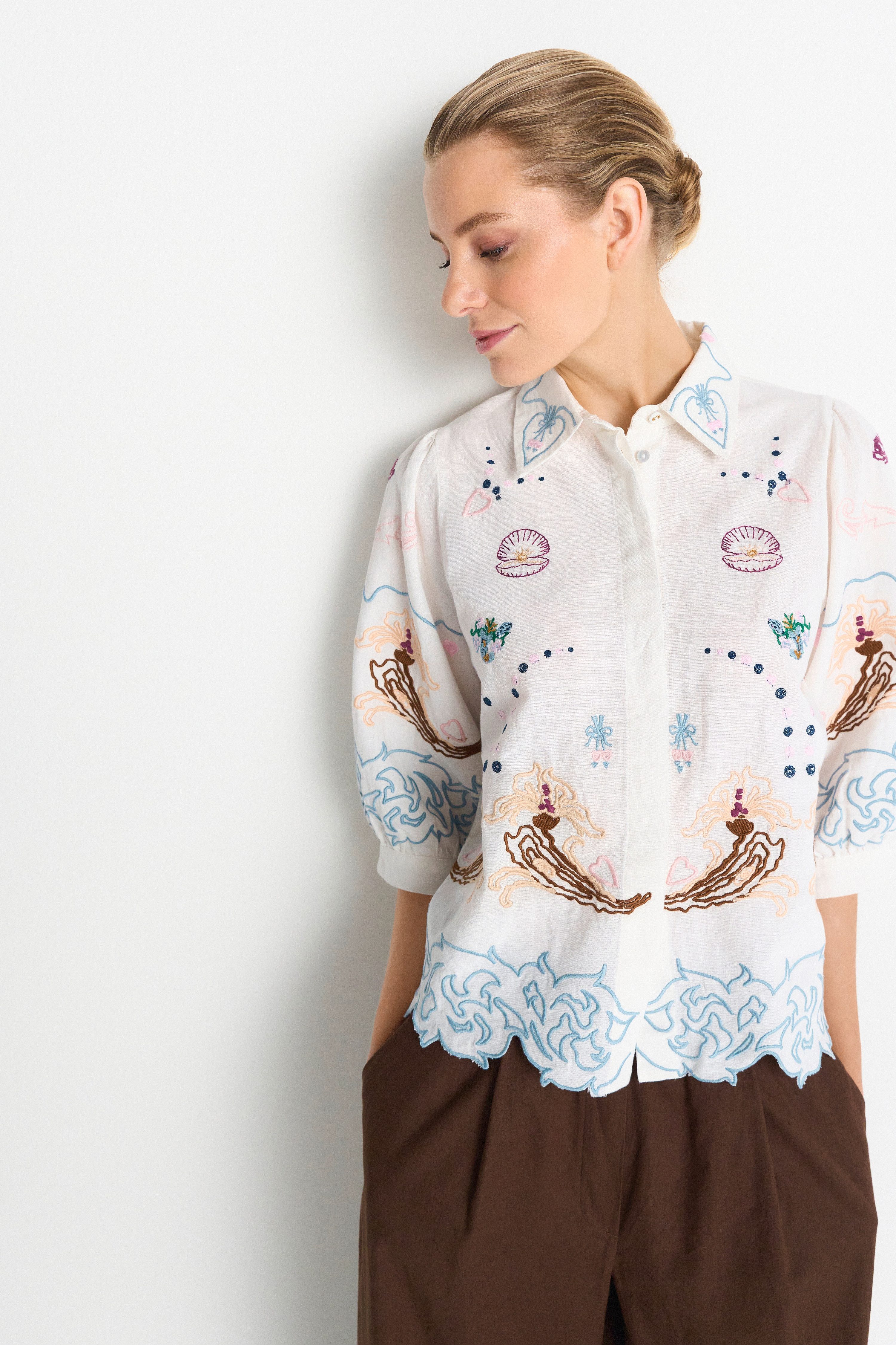 RICHROYAL Klassische Bluse Regular fit mit Stickereien