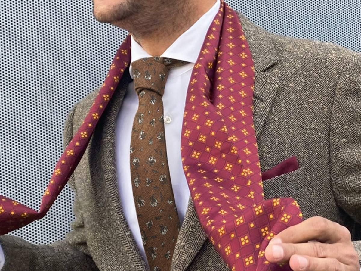 Sir Redman Krawatte "Flower Finesse" 8cm für Herren trendiger Look mit floralem Muster, 8cm breit, 148cm lang