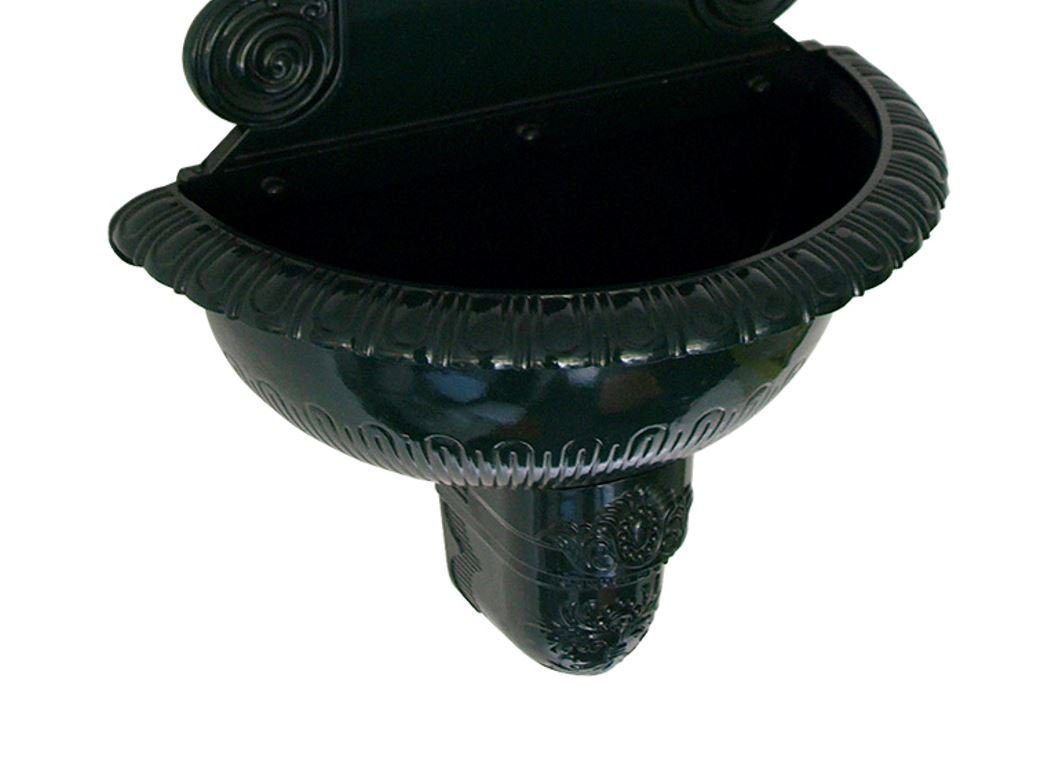 DEGAMO Gartenbrunnen TIROL, 44,00 cm Breite, Wasserbecken BxT: 36,00x18,00 cm, (1 tlg), Wandbrunnen / Waschbecken für Garten, Alu dunkelgrün