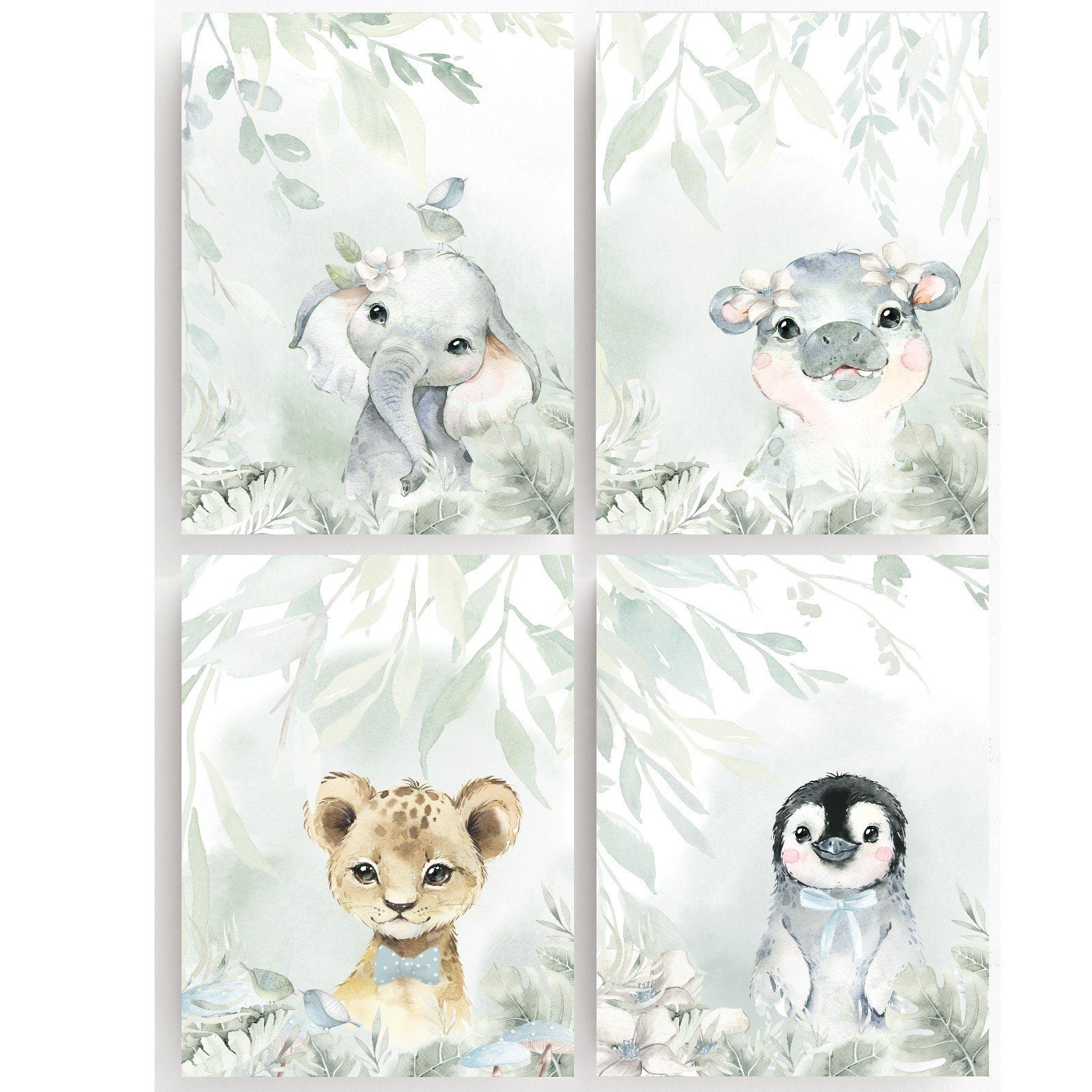 homestyle-accessoires Poster Bilderset Kinderbilder Babyzimmer WILDTIERE günstig online kaufen