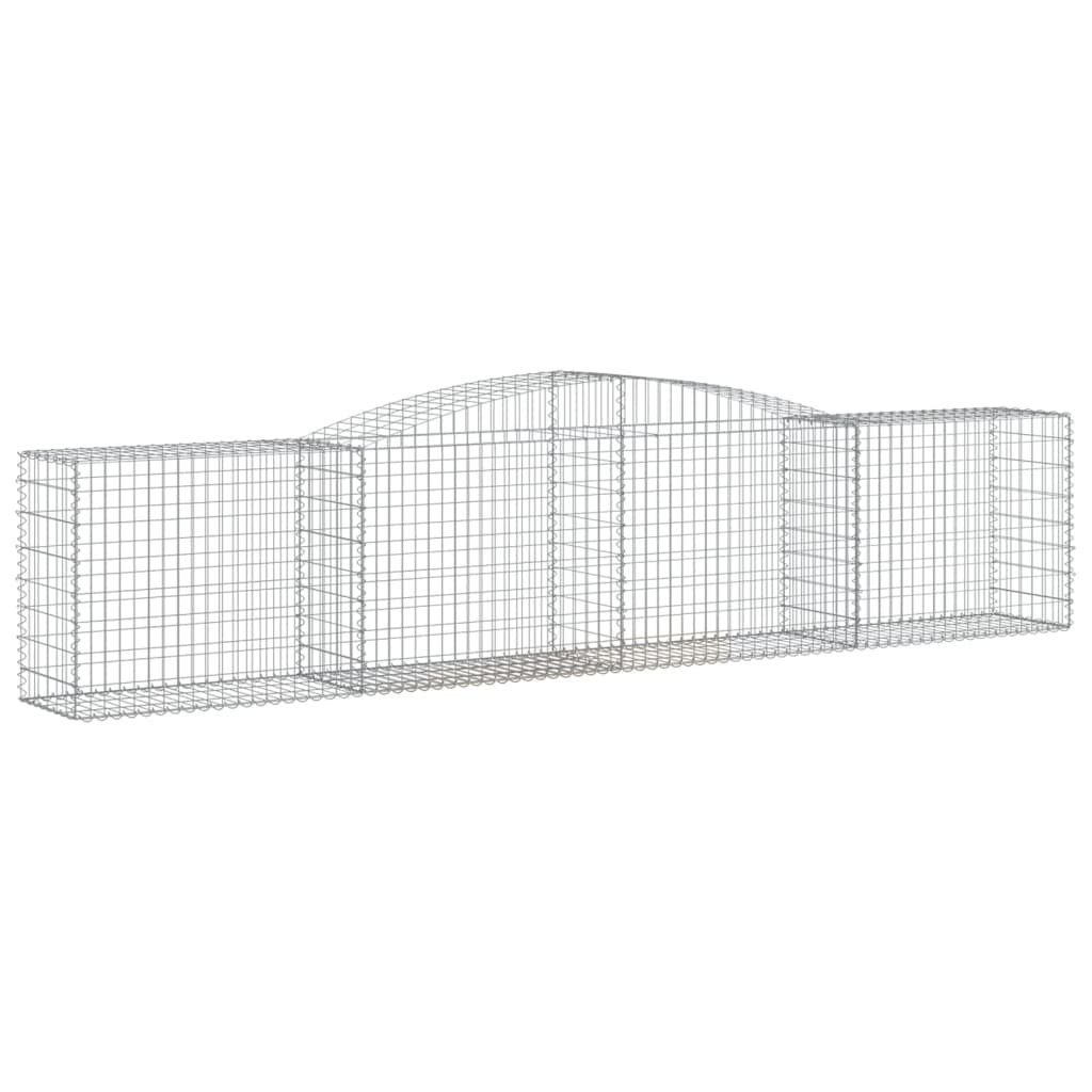 vidaXL Blumentopf Gabionen mit Hochbogen 3 Stk. 400x50x80/100cm Verzinktes Eisen (3 St)