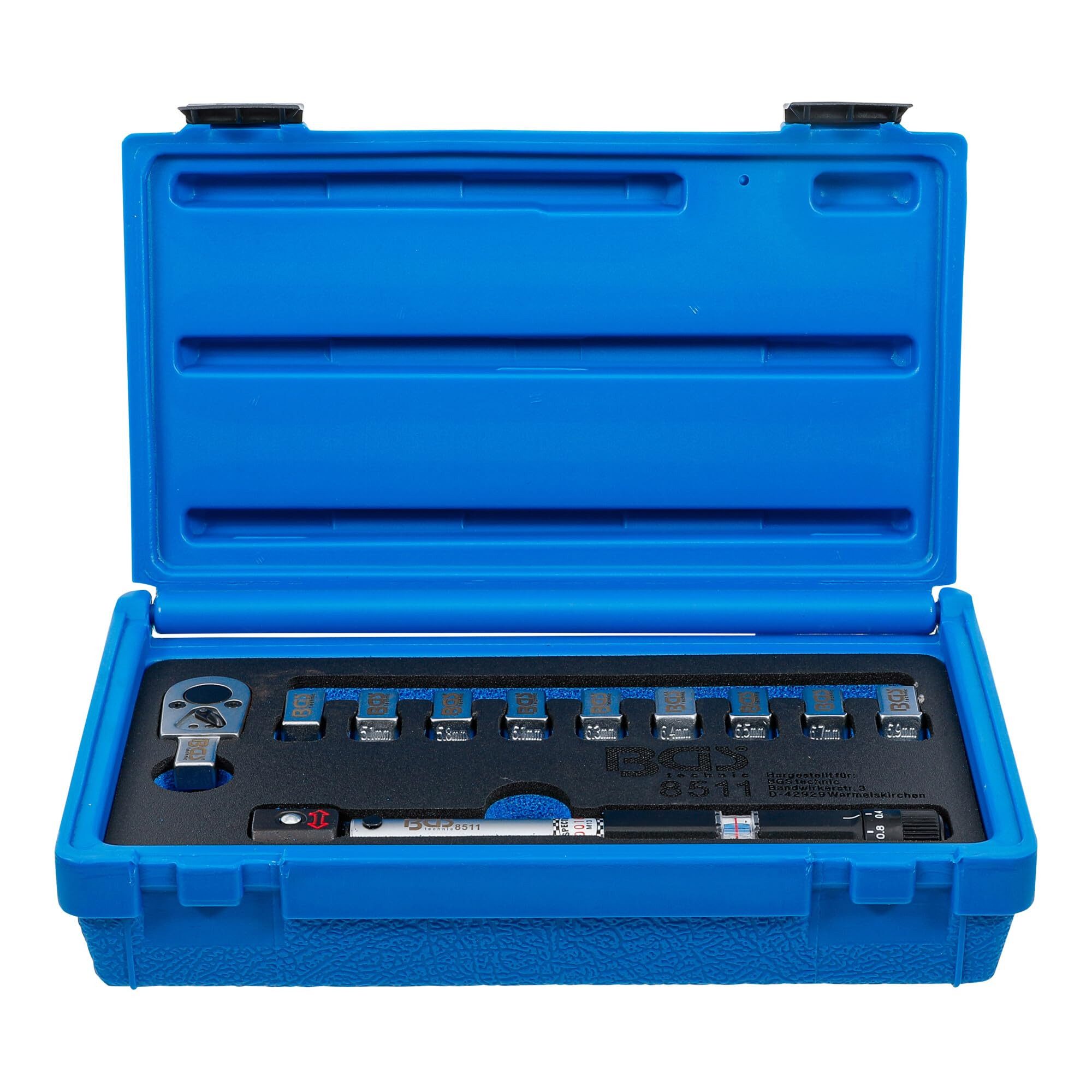 BGS technic Drehmomentschlüssel BGS Drehmoment-Speichenschlüssel austauschbare Köpfe 3 - 15 Nm