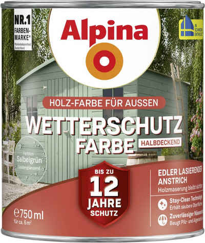 Alpina Holzschutzlasur Alpina Wetterschutzfarbe halbdeckend 0,75 L