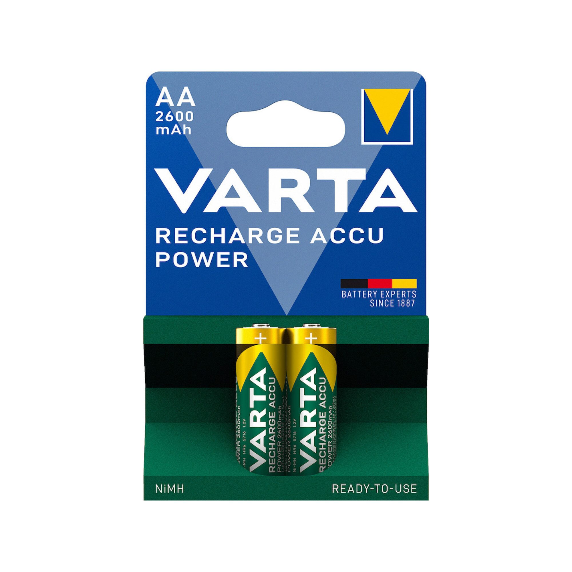 VARTA Varta Akkuzelle 1,2 V 2600 mAh R6-AA-Mignon HR6 2 Akkupacks