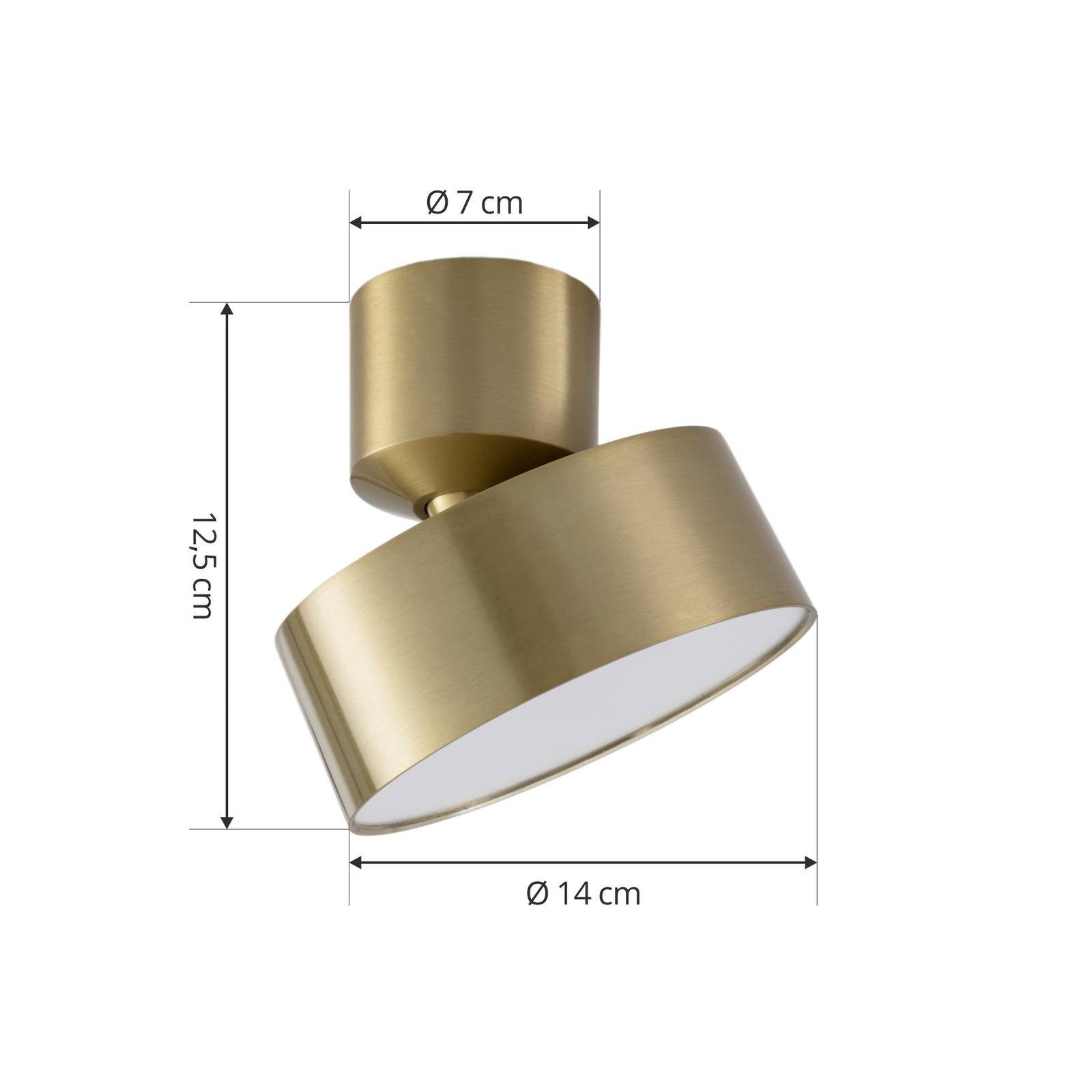 Lindby Deckenstrahler Nivoria, LED, Metall, Gold / Messing warmweiß IP20, L günstig online kaufen