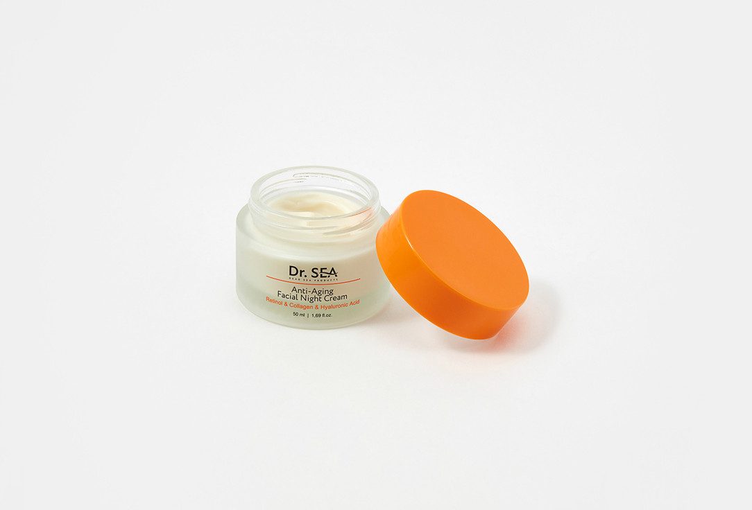 DR. SEA Nachtcreme Anti-Aging Nachtcreme Retinol Kollagen Hyaluronsäure, Peptid Power + Totes Meer Mineralien gegen vorzeitige Hautalterung