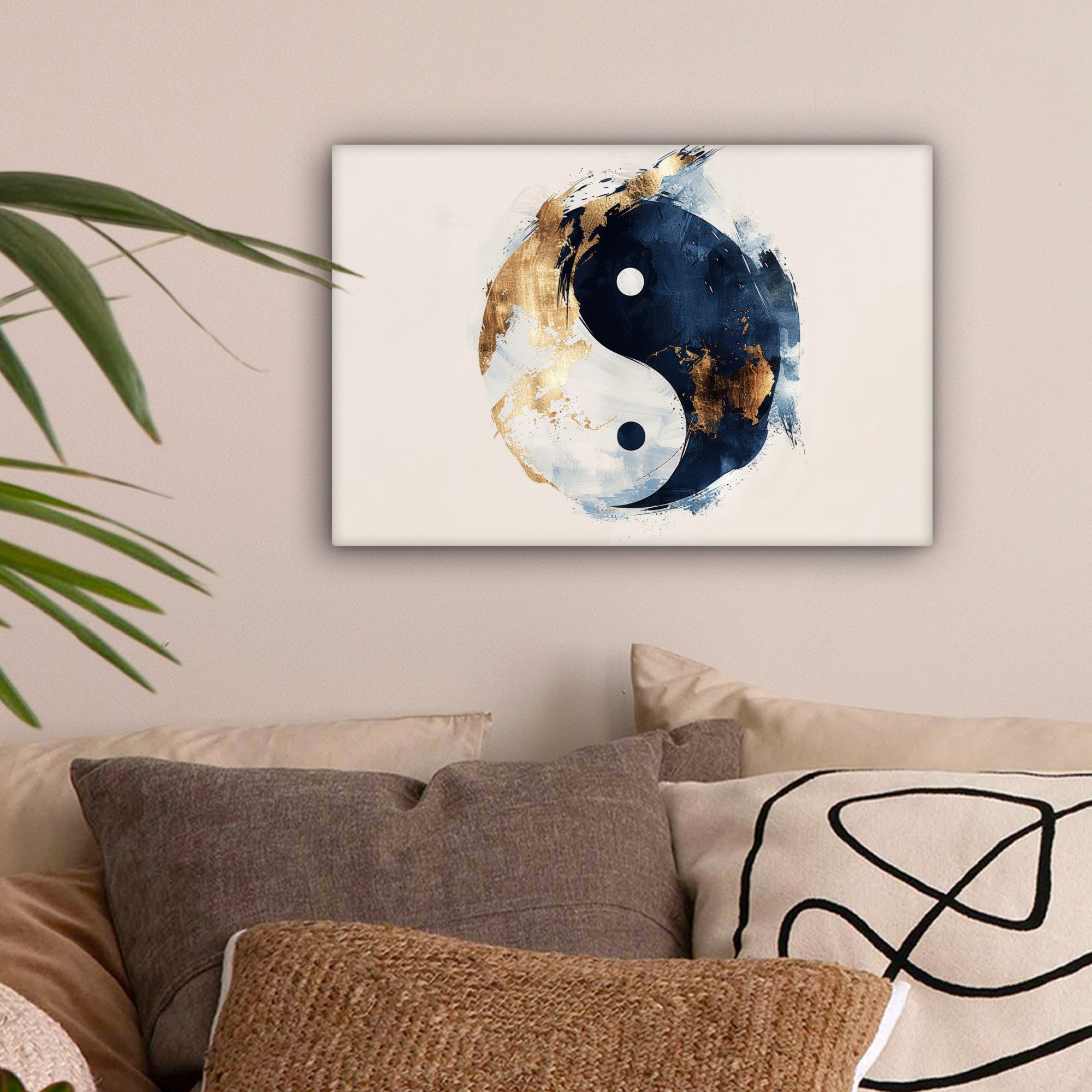 OneMillionCanvasses® Leinwandbild Yin Yang - Abstrakt - Schwarz - Weiß - Go günstig online kaufen