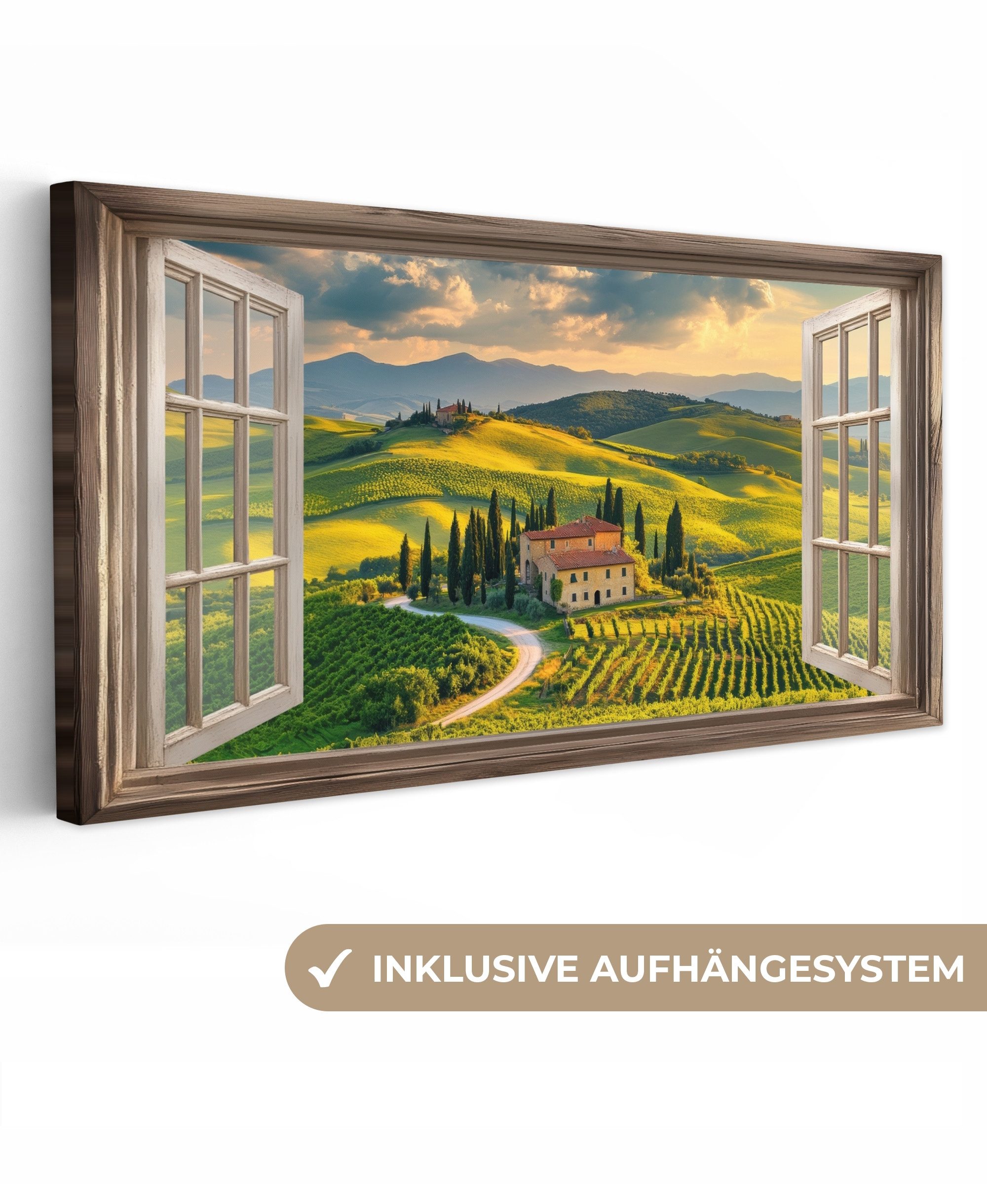 OneMillionCanvasses® Leinwandbild Panorama Ansichten - Toskana günstig online kaufen