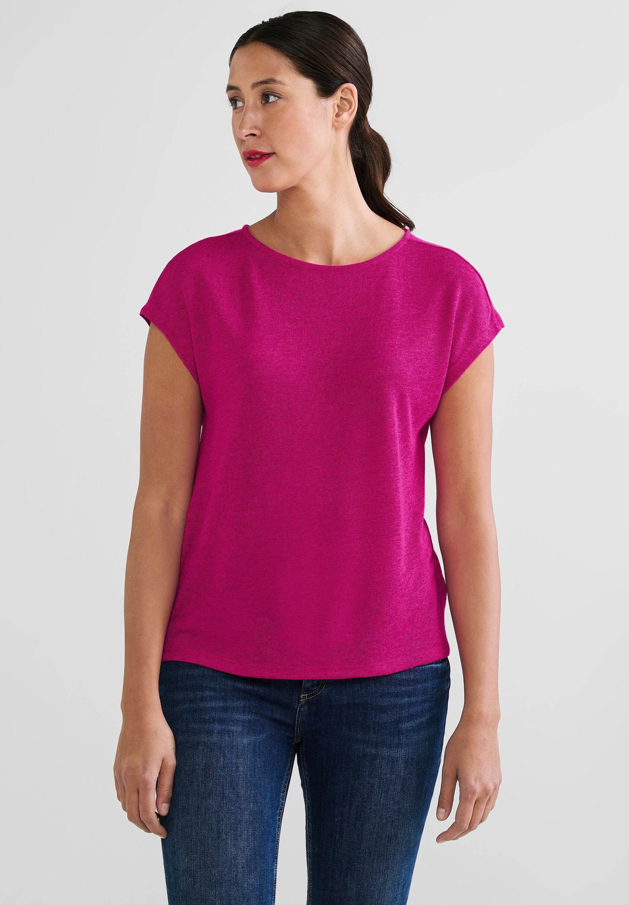 STREET ONE T-Shirt mit überschnittenen Schultern oasis pink