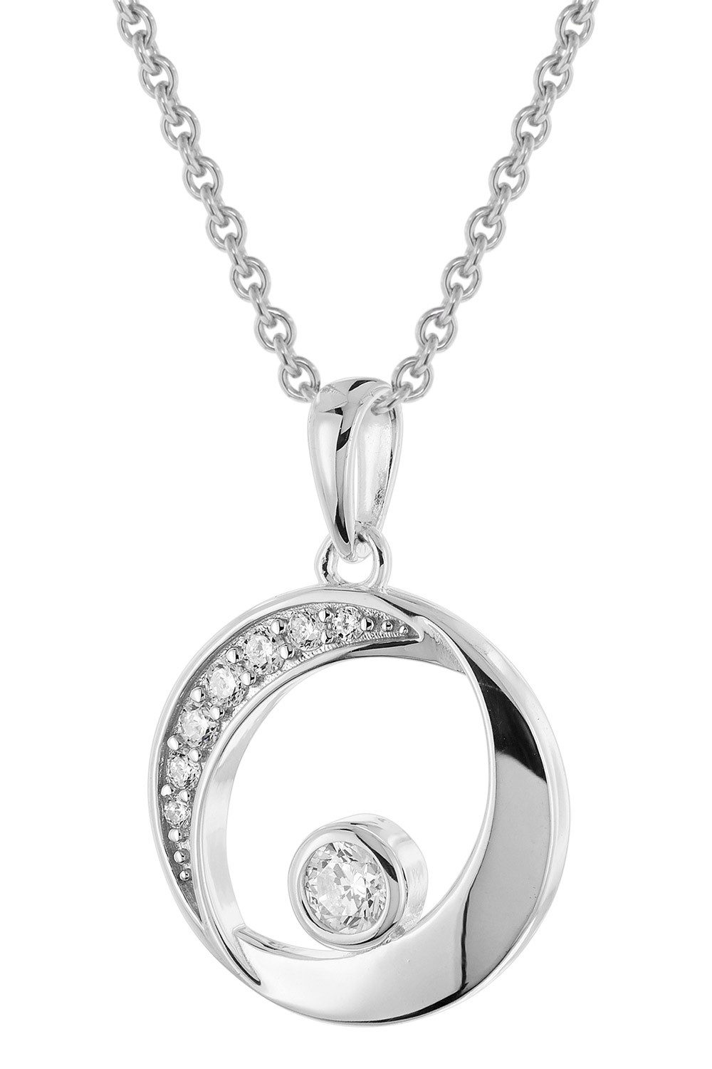 Kette mit Anhänger Damen-925 Silber Mit Zirkonia-Anhänger