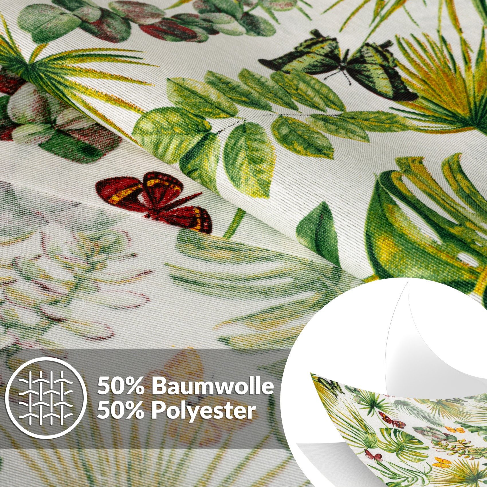 ANRO Tischdecke abwaschbar Tischtuch Baumwolle Polyester wasserabweisend (Einzelstück 1-tlg), Schmutzabweisend abstrakt Hellgrün 100x140cm