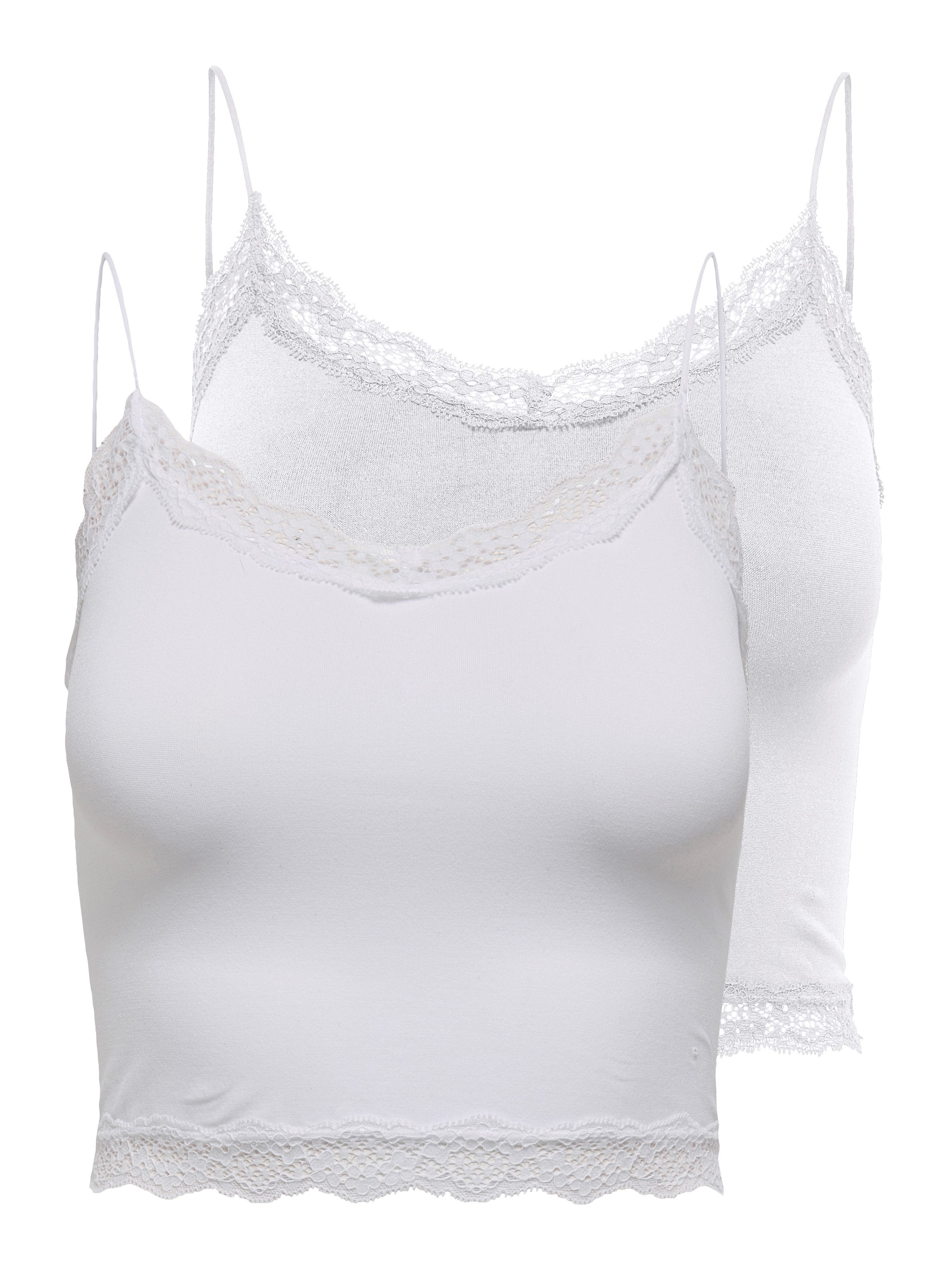 ONLY Trägertop ONLVICKY LACE SEAML 2-PACK CROPPED TOP (Packung, 2-tlg) günstig online kaufen