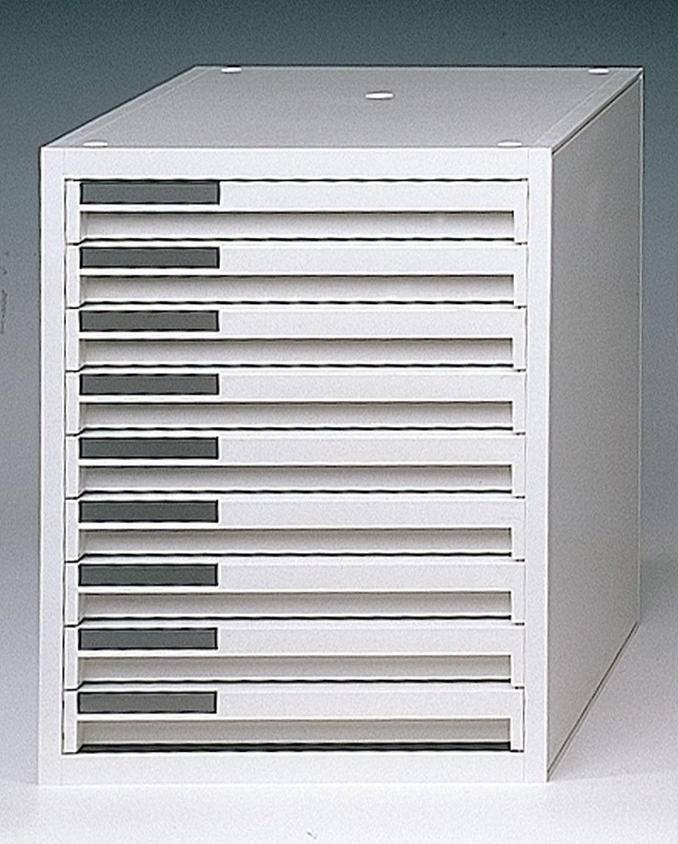 Organizer Schubladenbox styrokay 9 Schübe 29mm Front geschlossen weiß