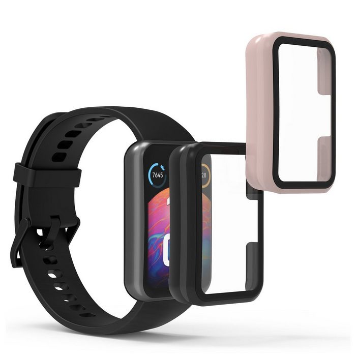 kwmobile Smartwatch-Hülle 2x Hülle für Huawei Watch Fit 2 Fullbody Fitnesstracker Glas Cover Case Schutzhülle Set