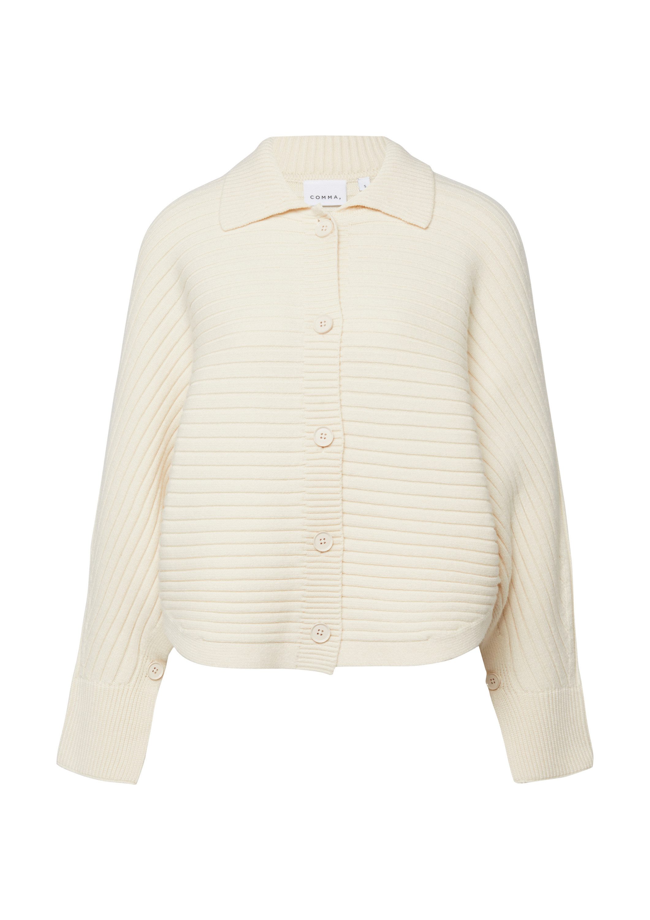 comma Cardigan Strickjacke Strick-Cape mit Fledermausärmeln und Knopf-Details