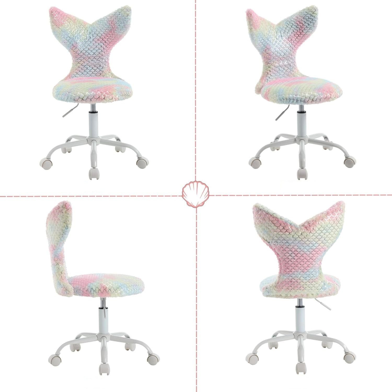 WAHSON OFFICE CHAIRS Kinderstuhl aus Kunstfell höhenverstellbar drehbar Kinderschreibtischstuhl