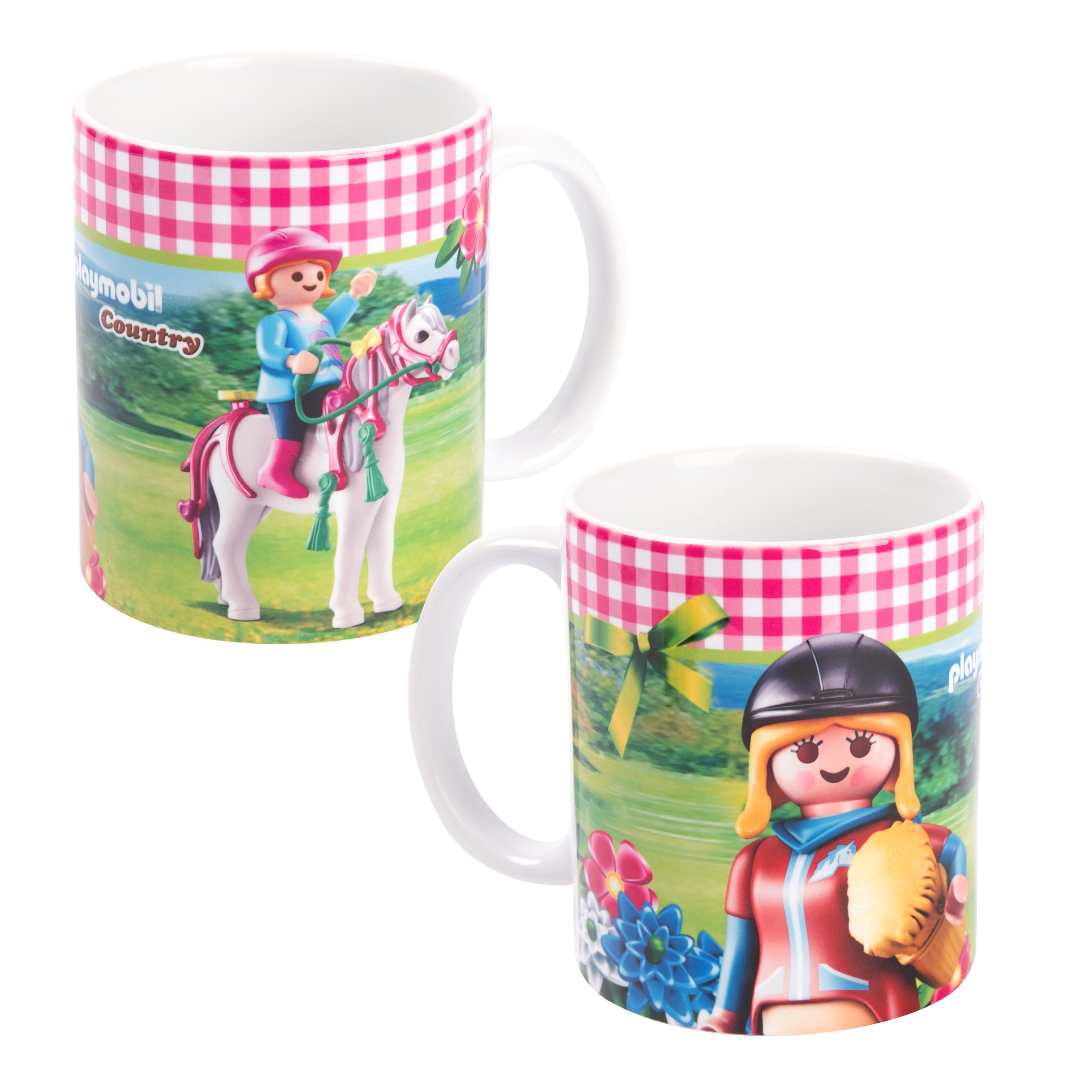 United Labels® Tasse Playmobil Tasse - Country Pferde Reiten aus Keramik 320 ml, Keramik | Tassen