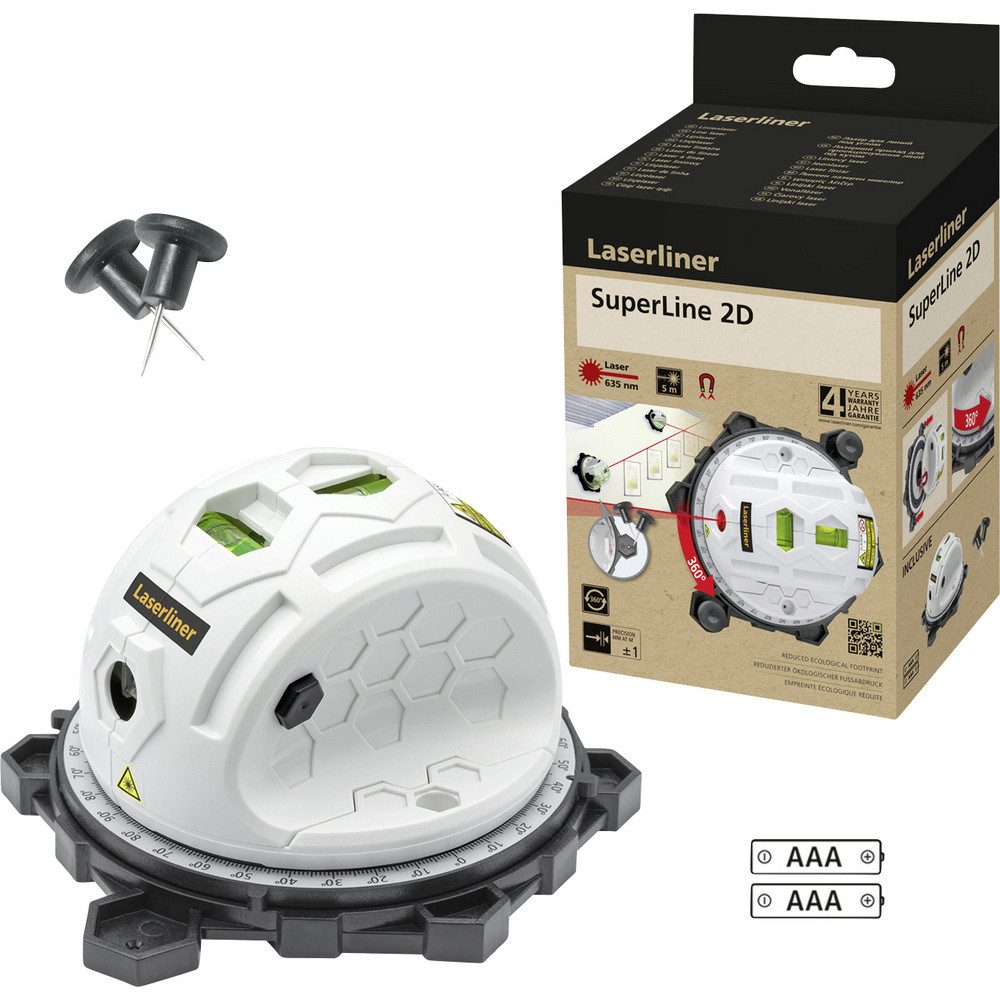 LASERLINER Wasserwaage Laserliner SuperLine 2D 081.110E Digitale Wasserwaage, (SuperLine 2D)