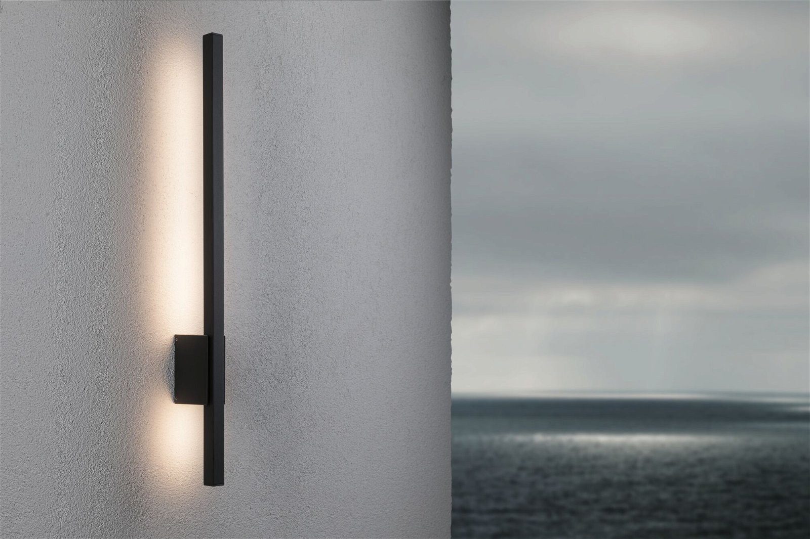 Paulmann LED Außen-Wandleuchte Stan IP44, 3000K, 230V Anthrazit Aluminium, LED fest integriert, Warmweiß, seewasserresistent