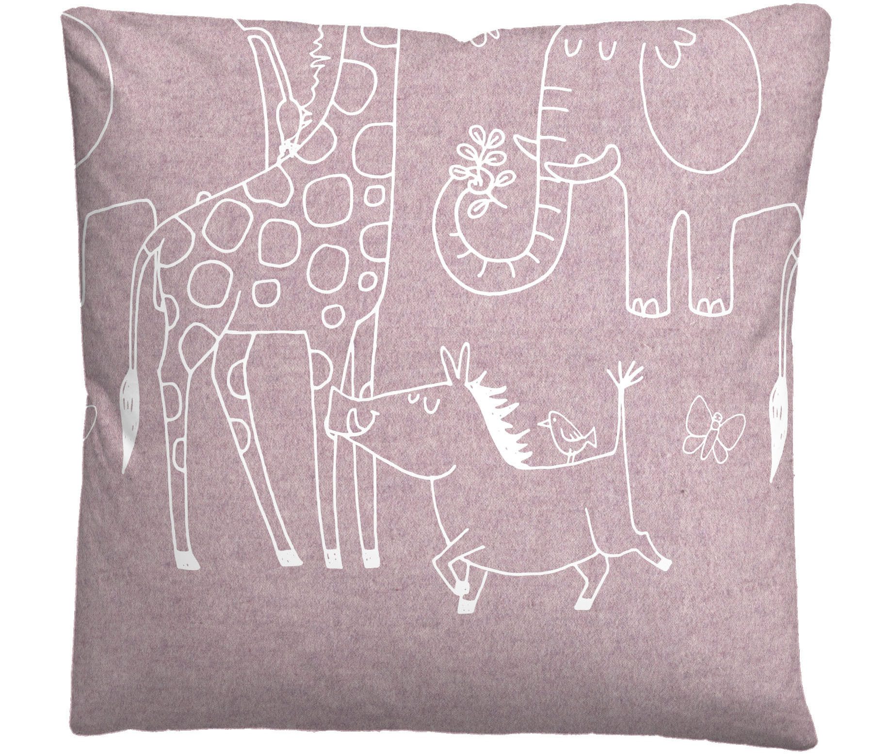 Biberna Kinderbettwäsche 0840520 Safari, Tiere Afrika, Flanell, 2 teilig, kuschelig warm, samtweich, Melange, 100% Baumwolle, made in Germany – Bild 4 von 5