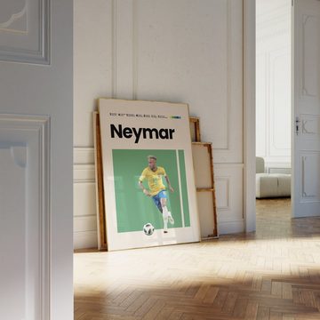 JUSTGOODMOOD Poster Premium ® Neymar Junior Brasilien · Fußball · ohne Rahmen